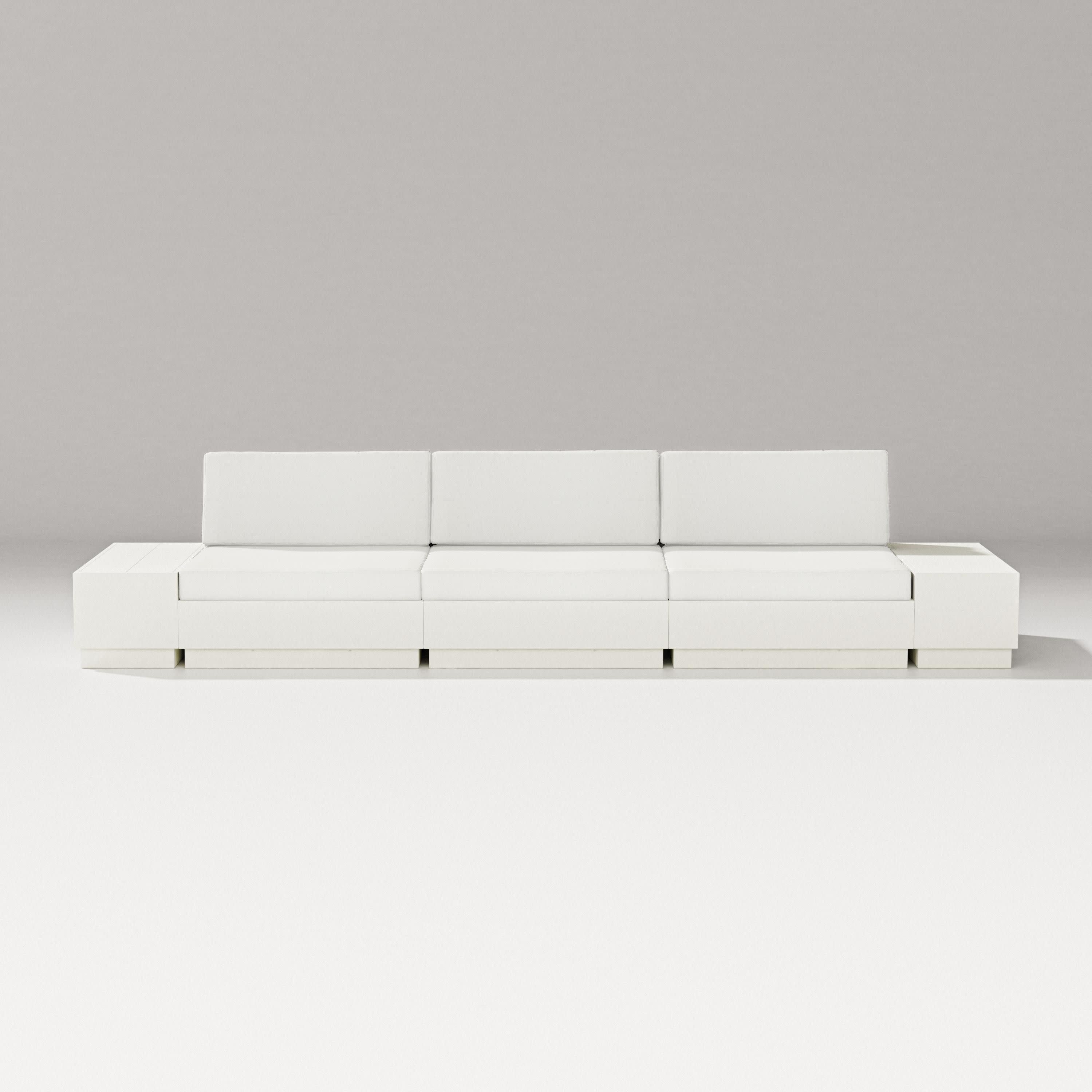 Elevate Straight Sectional in Vintage White / Natural Linen