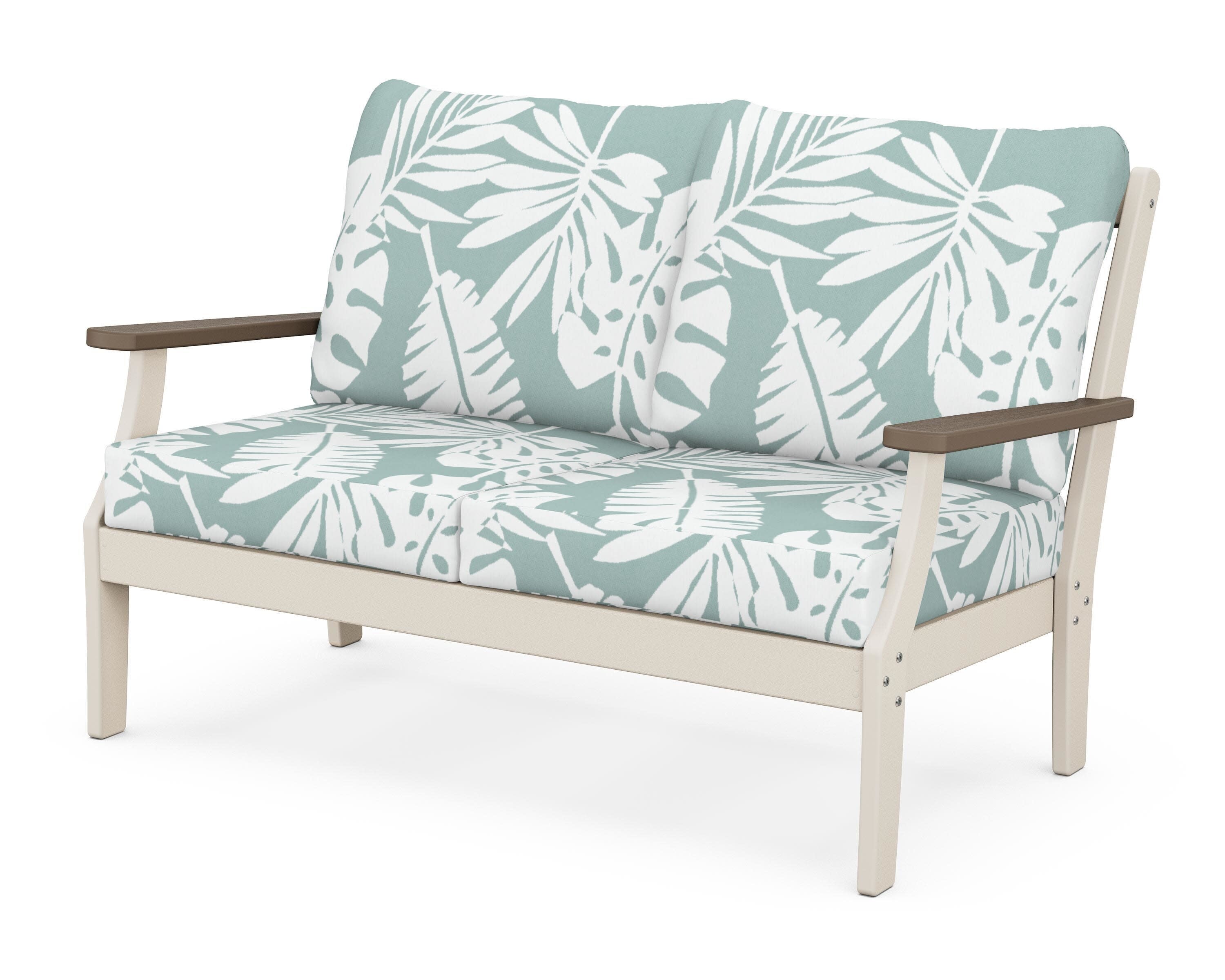 Braxton Deep Seating Loveseat in Sand / Kona / Leaf Glacier Spa
