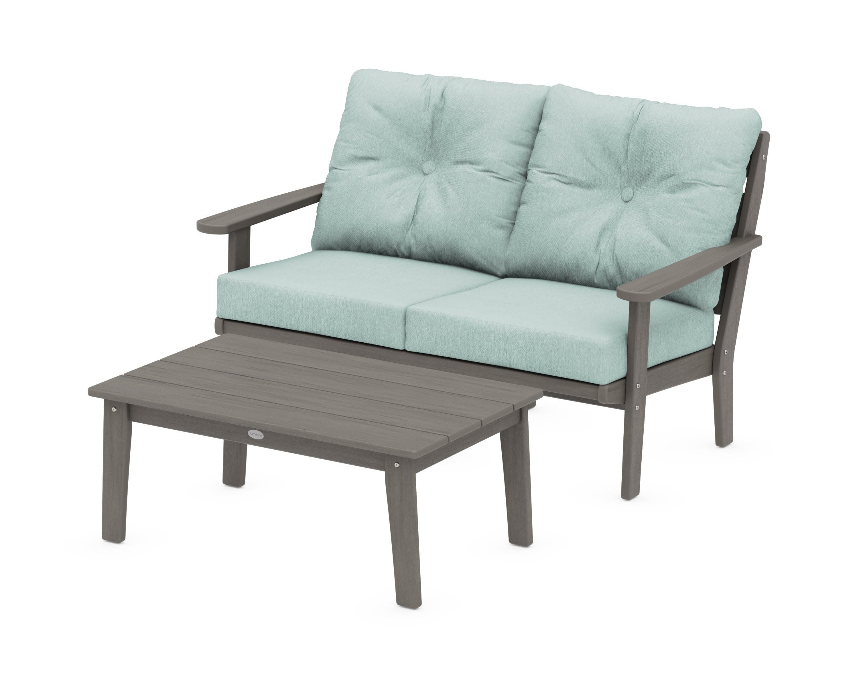 Lakeside 2-Piece Lounge Loveseat Set in Driftwood / Glacier Spa