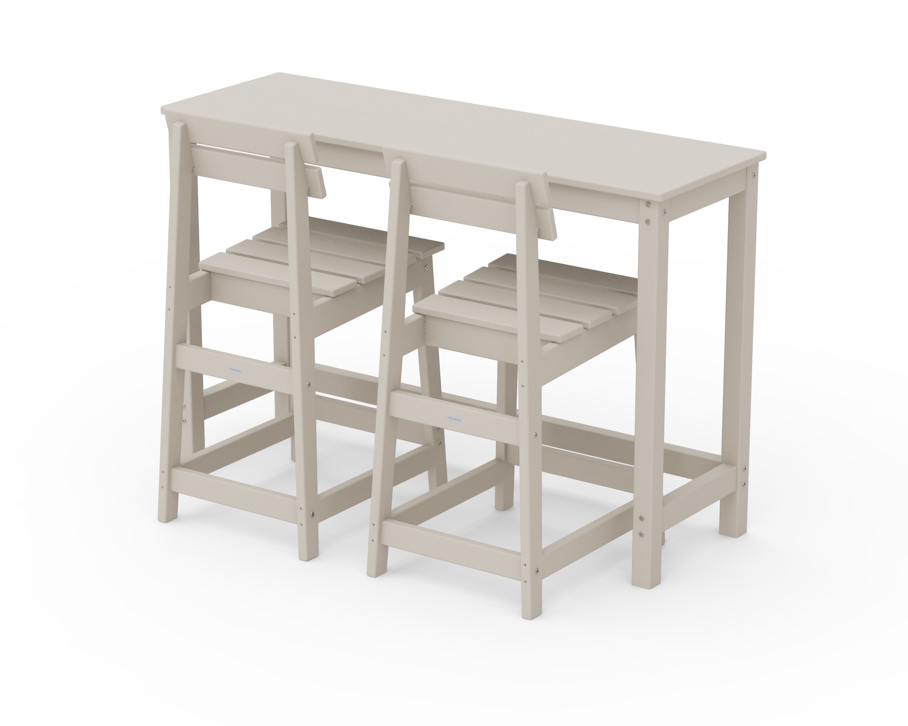 Modern Studio Plaza Counter Chair 3-Piece Balcony Set in Sand