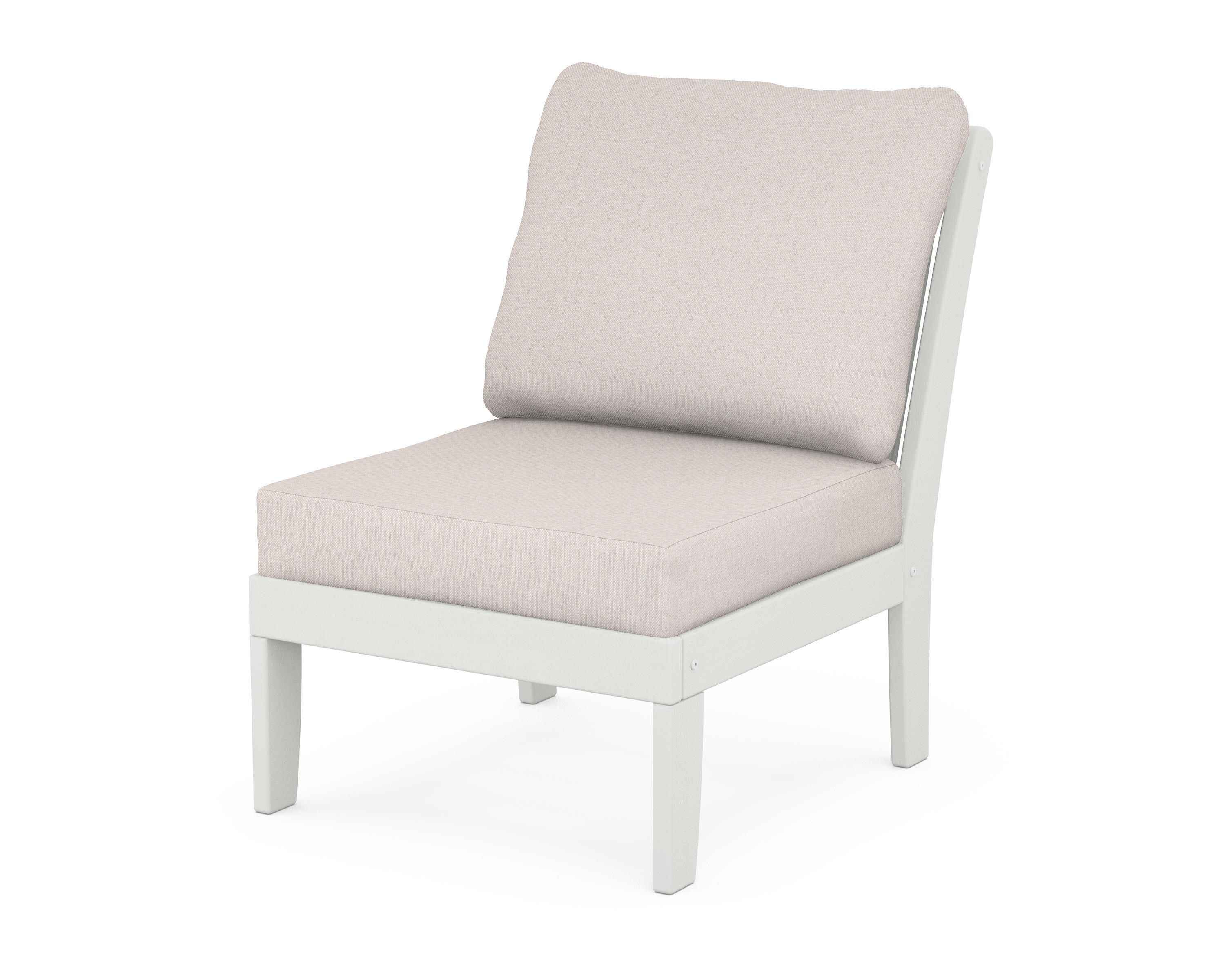 Braxton Modular Armless Chair in Vintage White / Dune Burlap