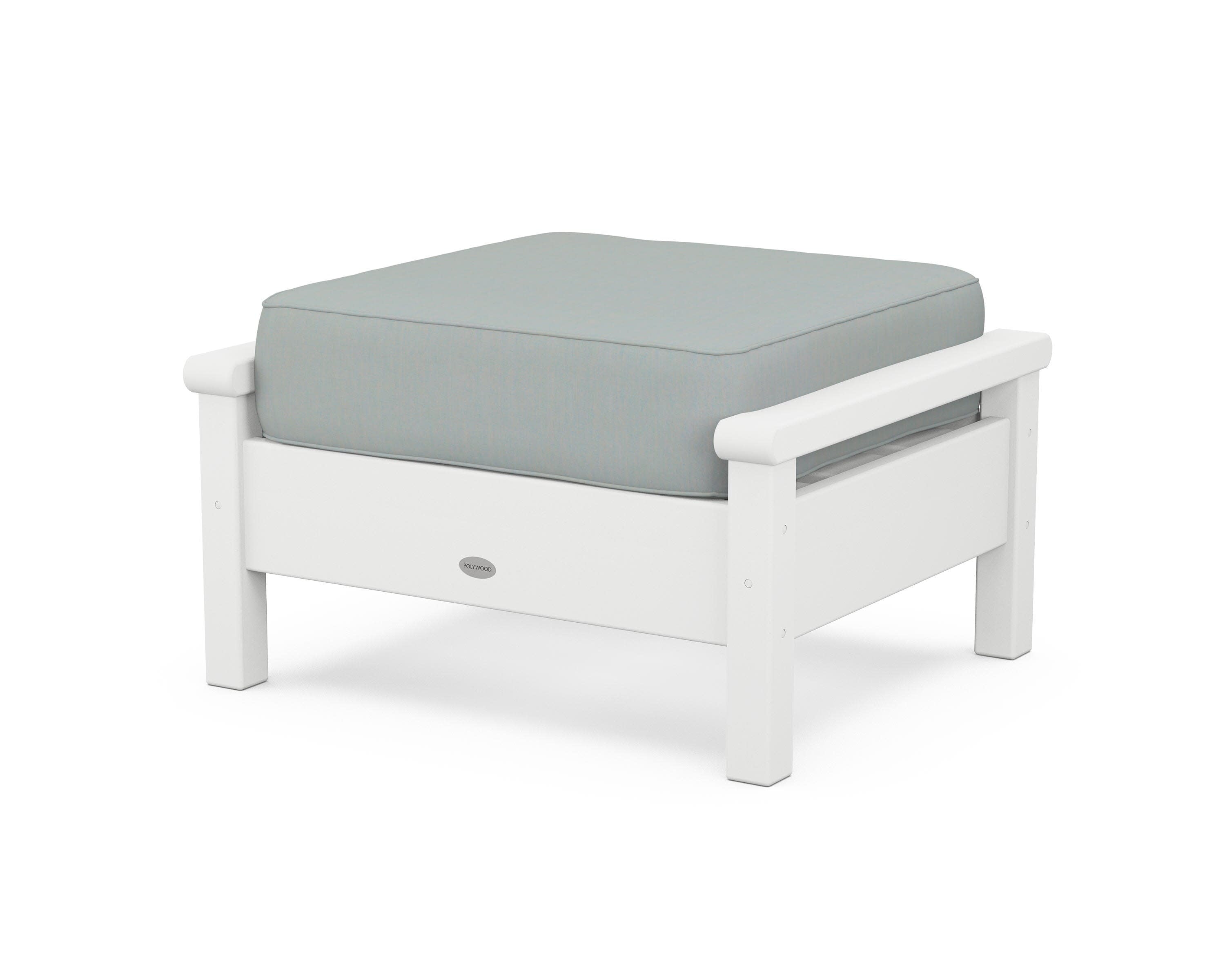 Harbour Deep Seating Ottoman in White / Spa