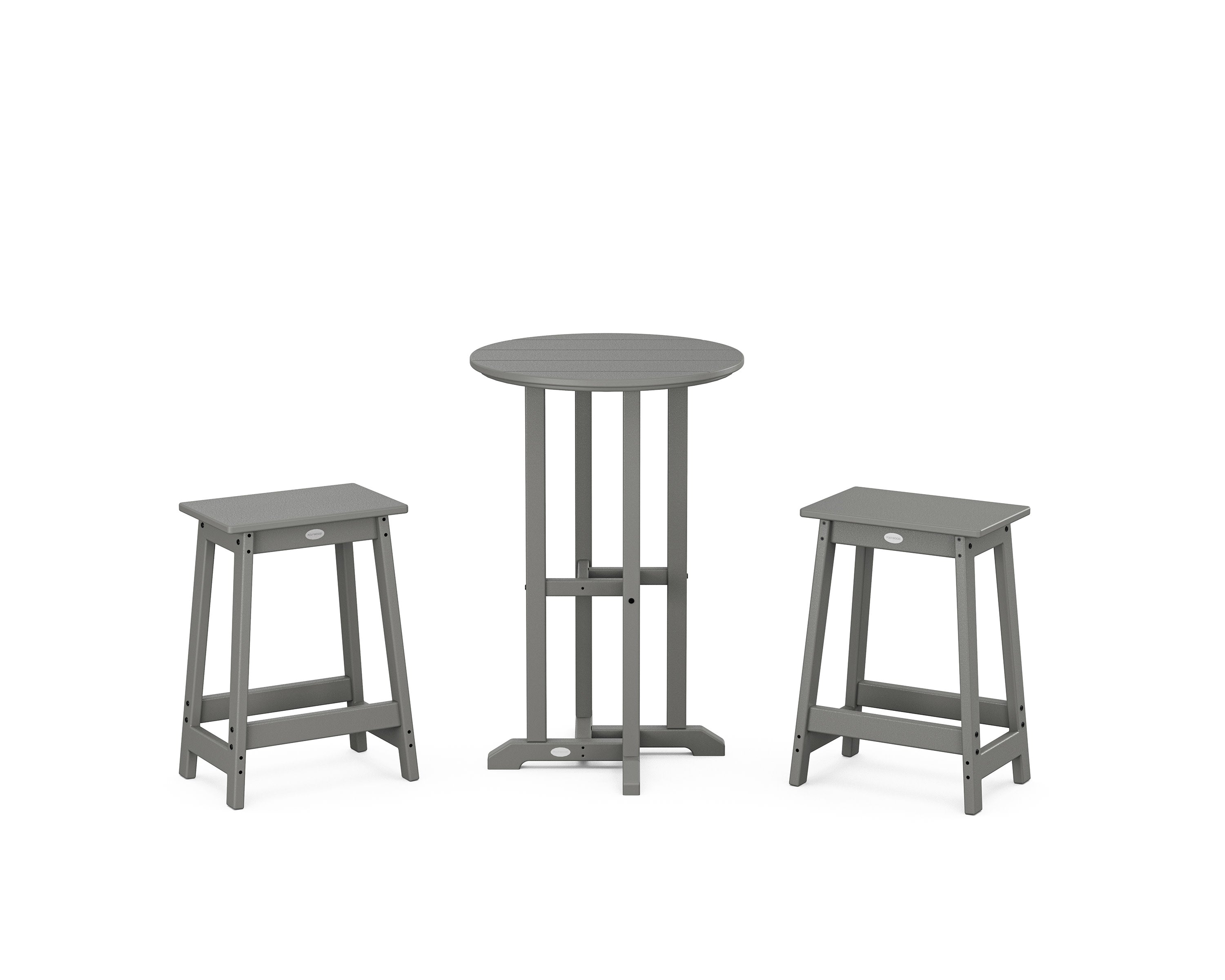 Modern Studio Counter Stool 3-Piece Bistro Set in Slate Grey