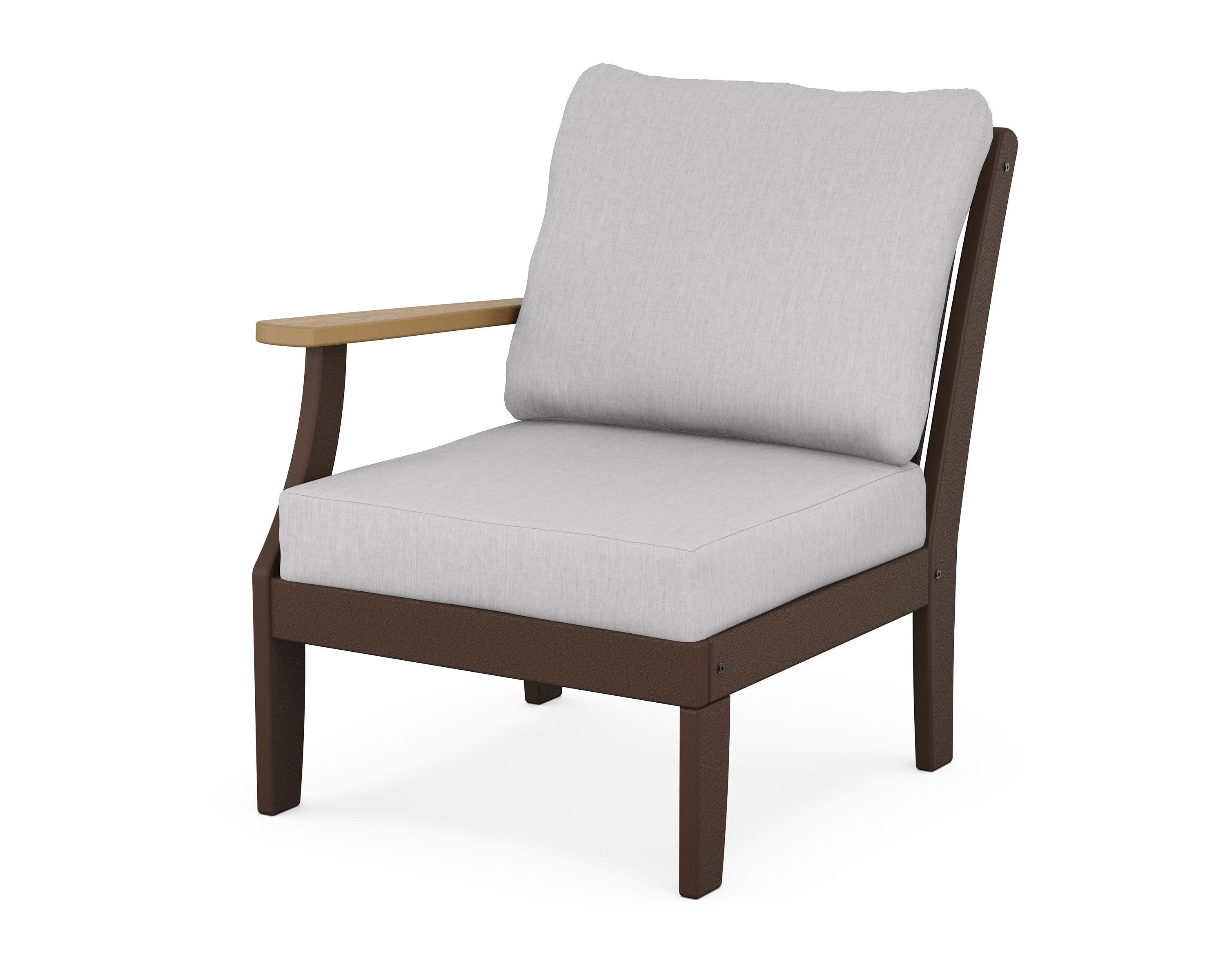 Braxton Modular Left Arm Chair in Mahogany / Natural / Granite