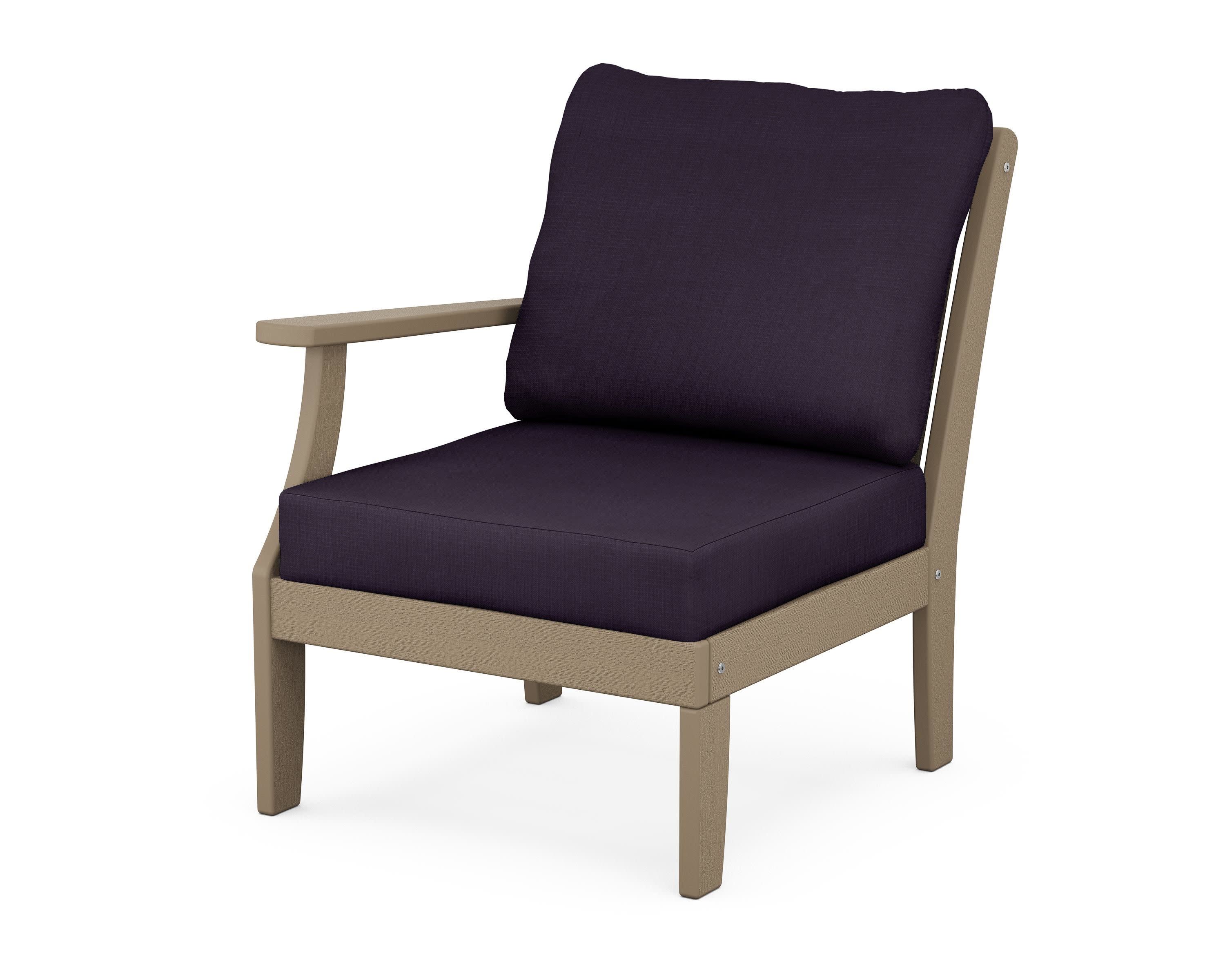Braxton Modular Left Arm Chair in Vintage Sahara / Navy Linen