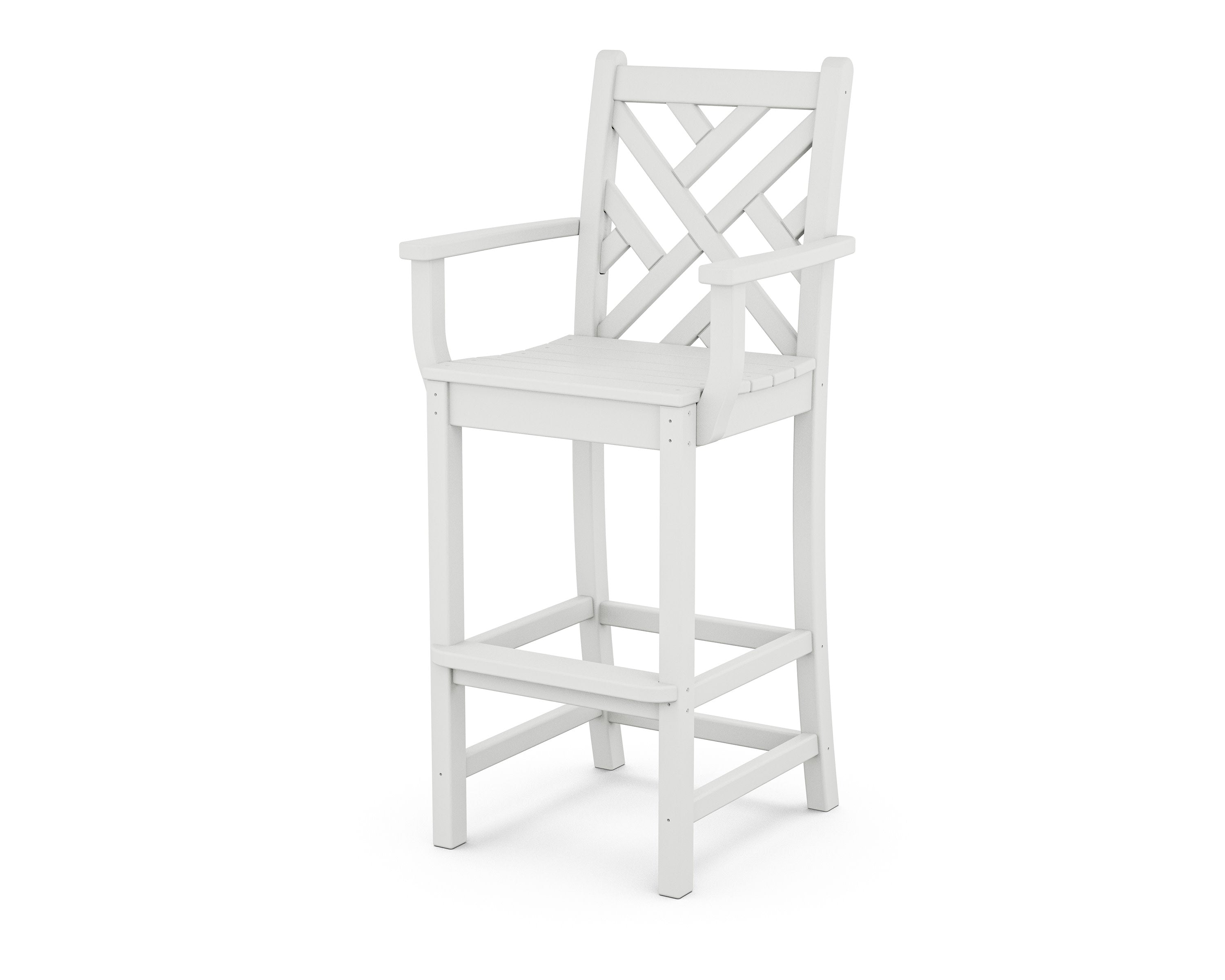 Chippendale Bar Arm Chair in White