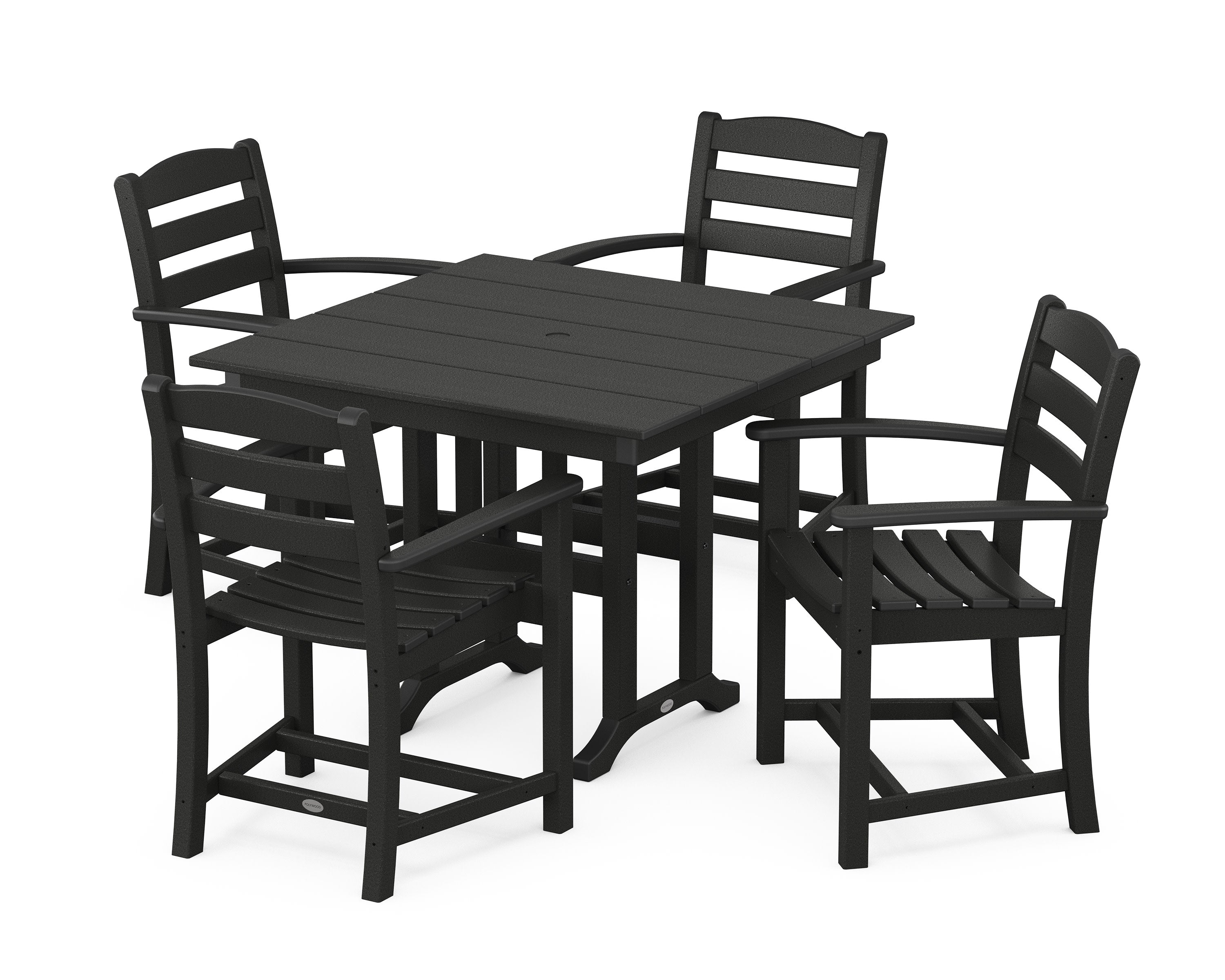La Casa Caf 5-Piece Farmhouse Dining Set in Black