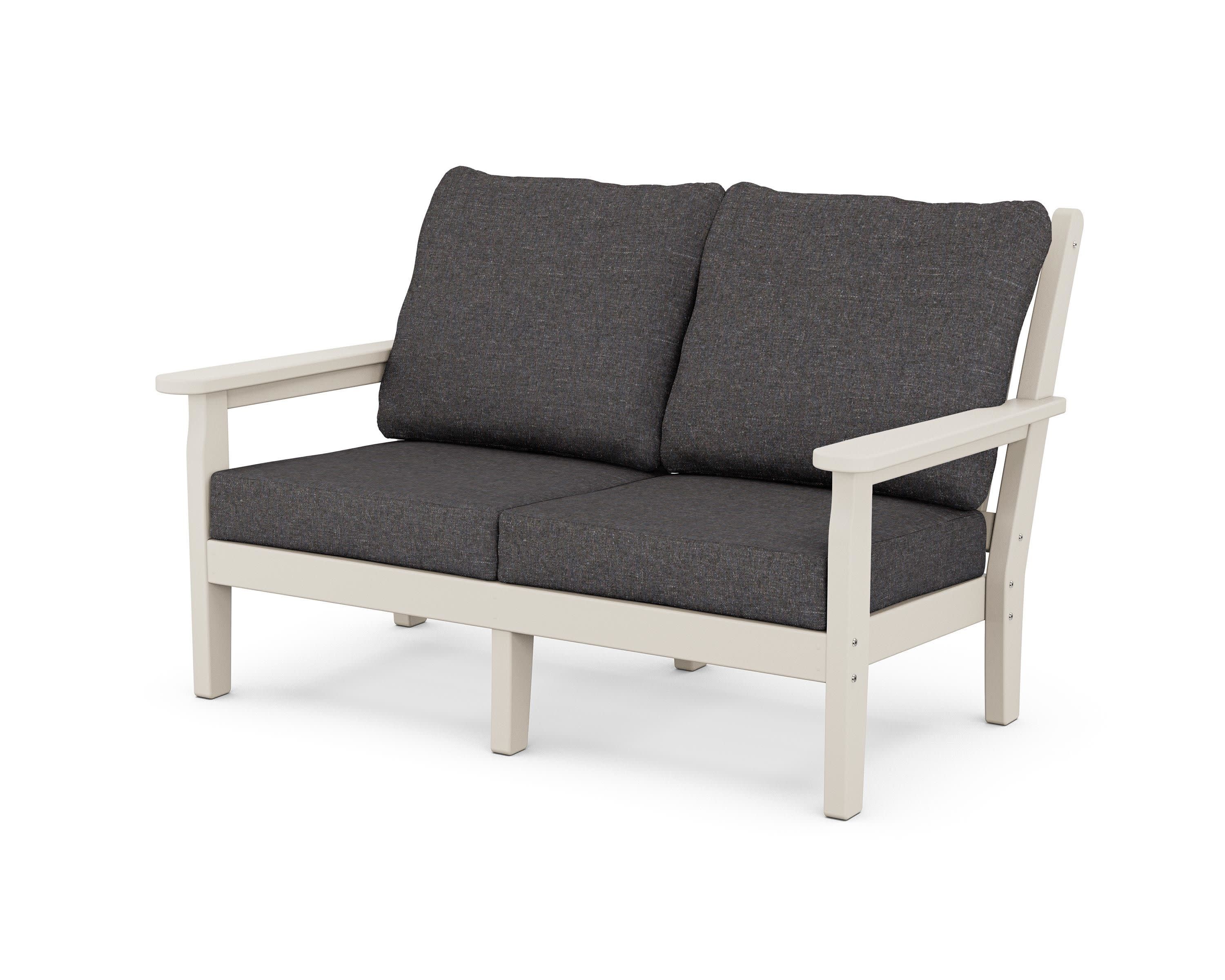 Chippendale Deep Seating Loveseat in Sand / Ash Charcoal