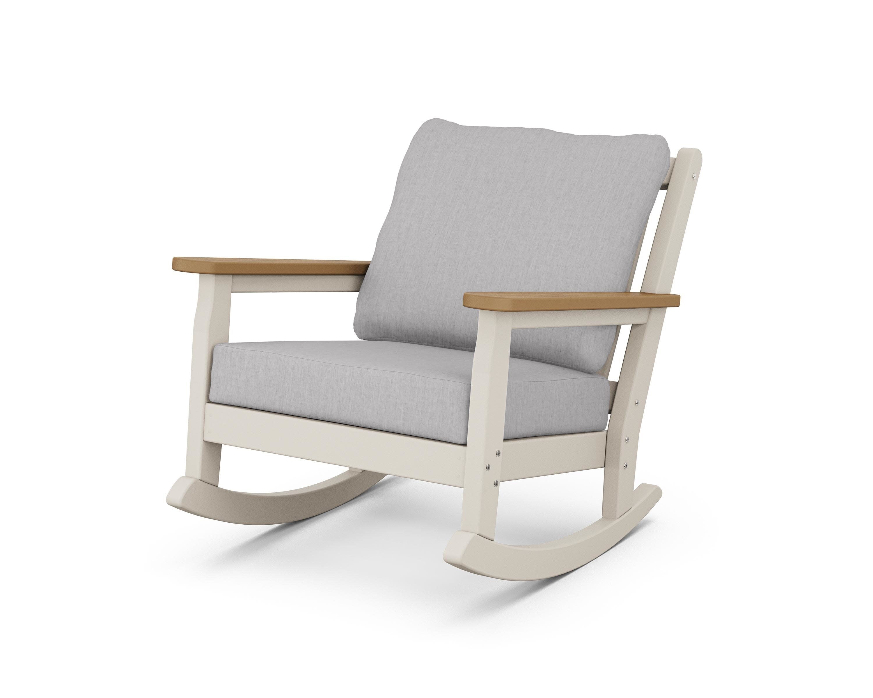 Chippendale Deep Seating Rocking Chair in Sand / Natural / Granite