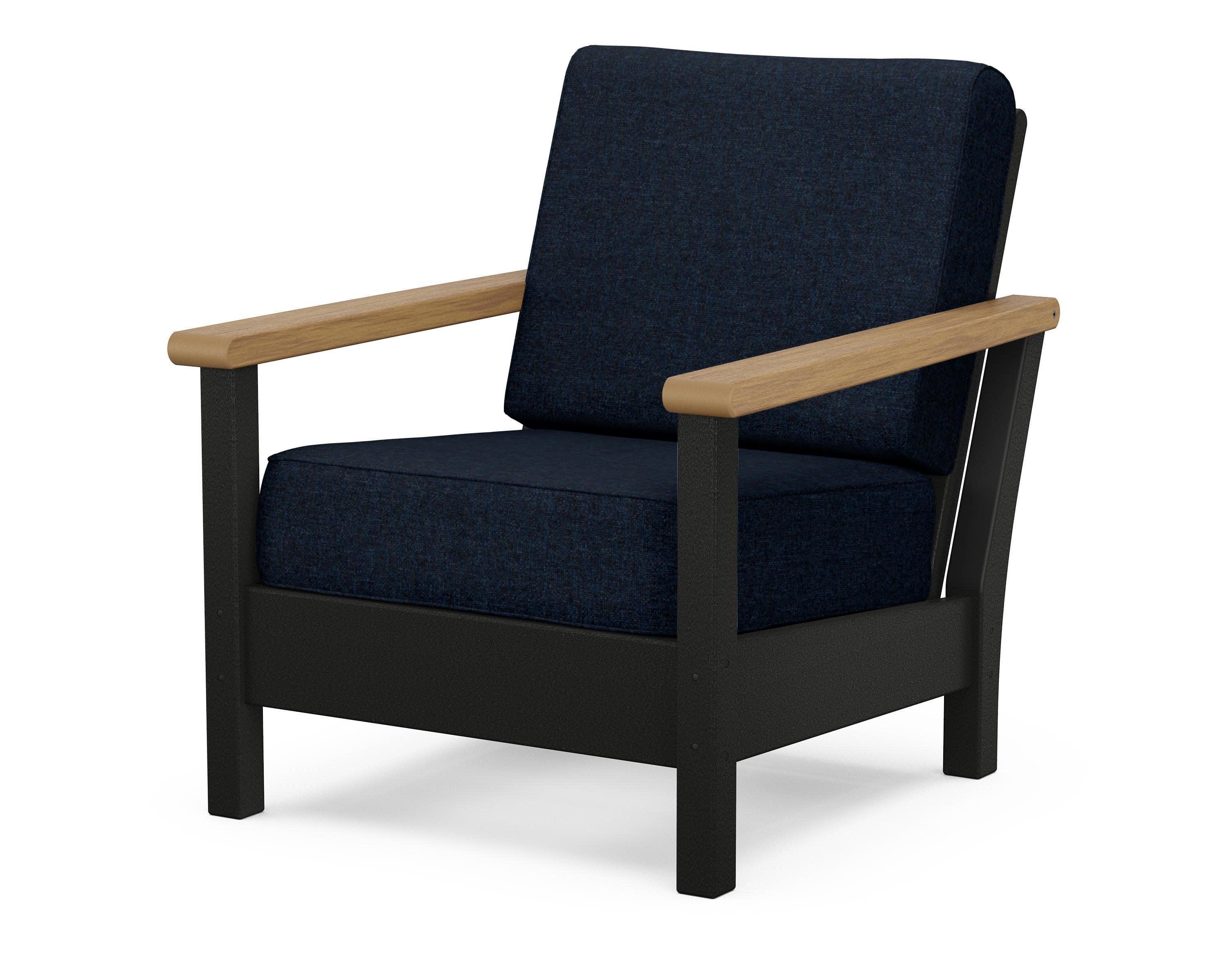 Harbour Deep Seating Chair in Black / Natural / Marine Indigo