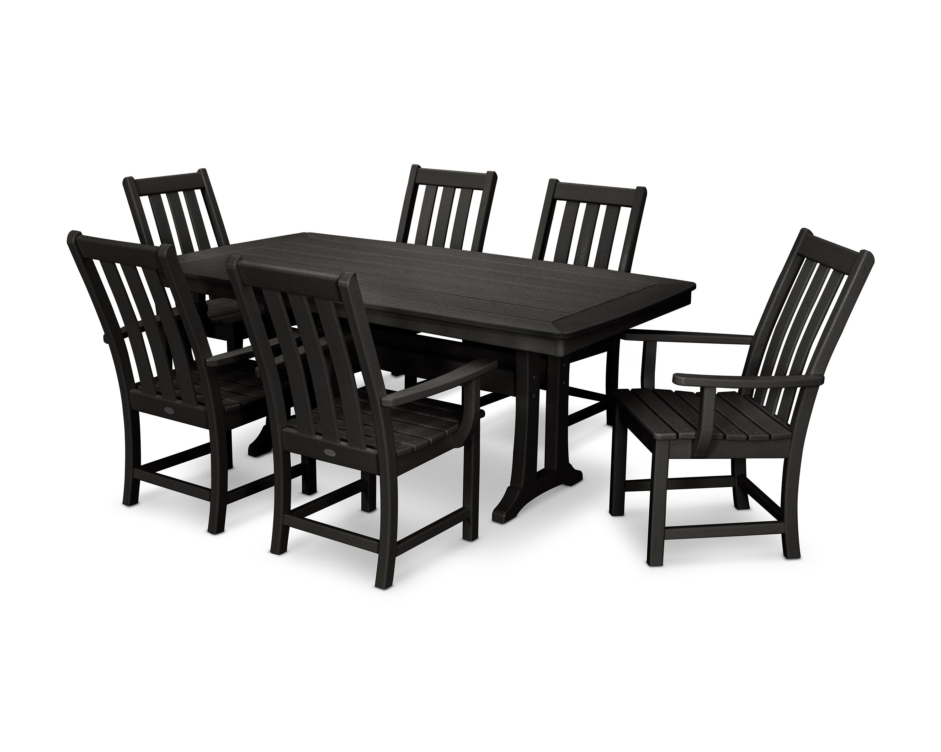 Vineyard 7-Piece Arm Chair Dining Set in Black