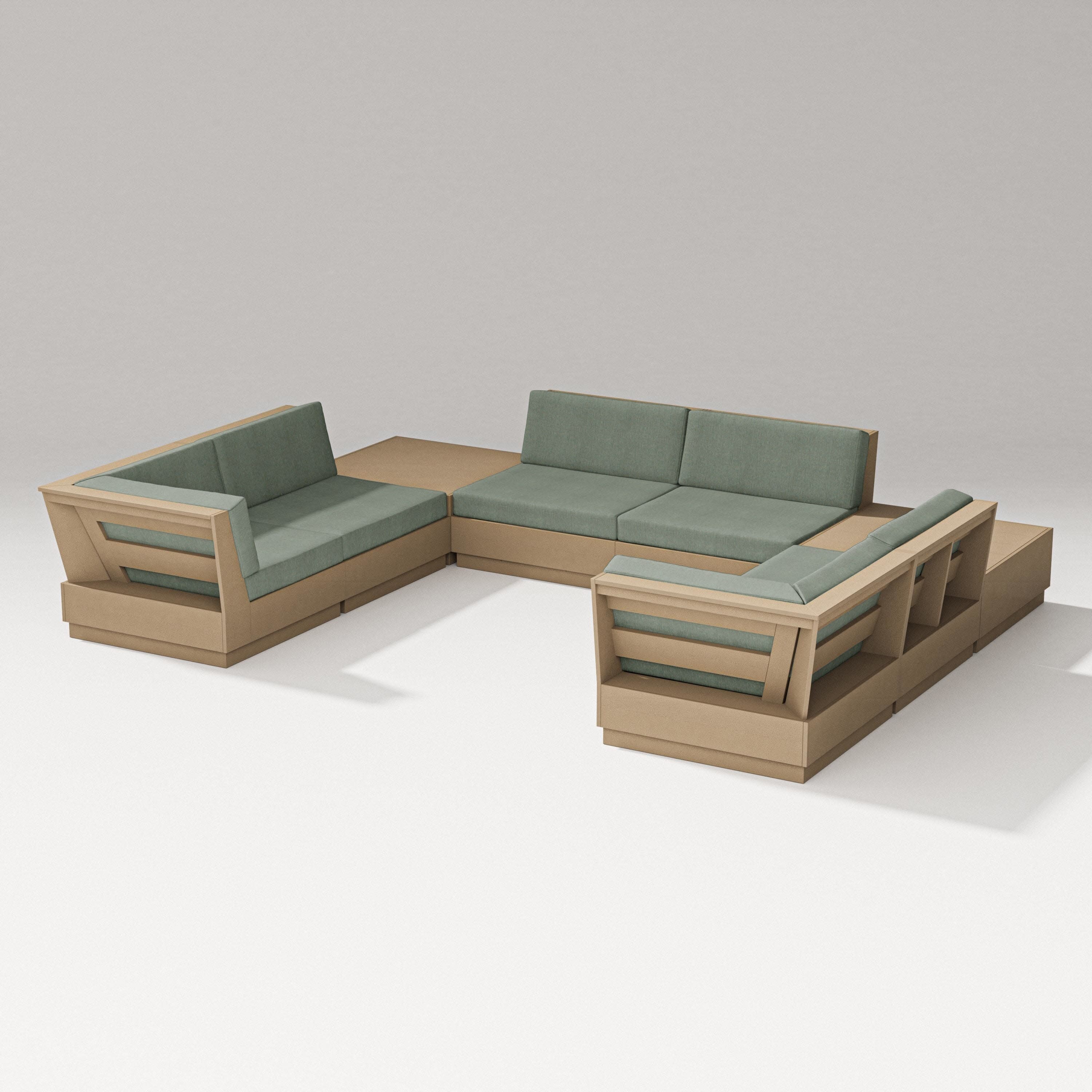 Elevate 8-Piece U-Shaped Sectional in Vintage Sahara / Cast Sage