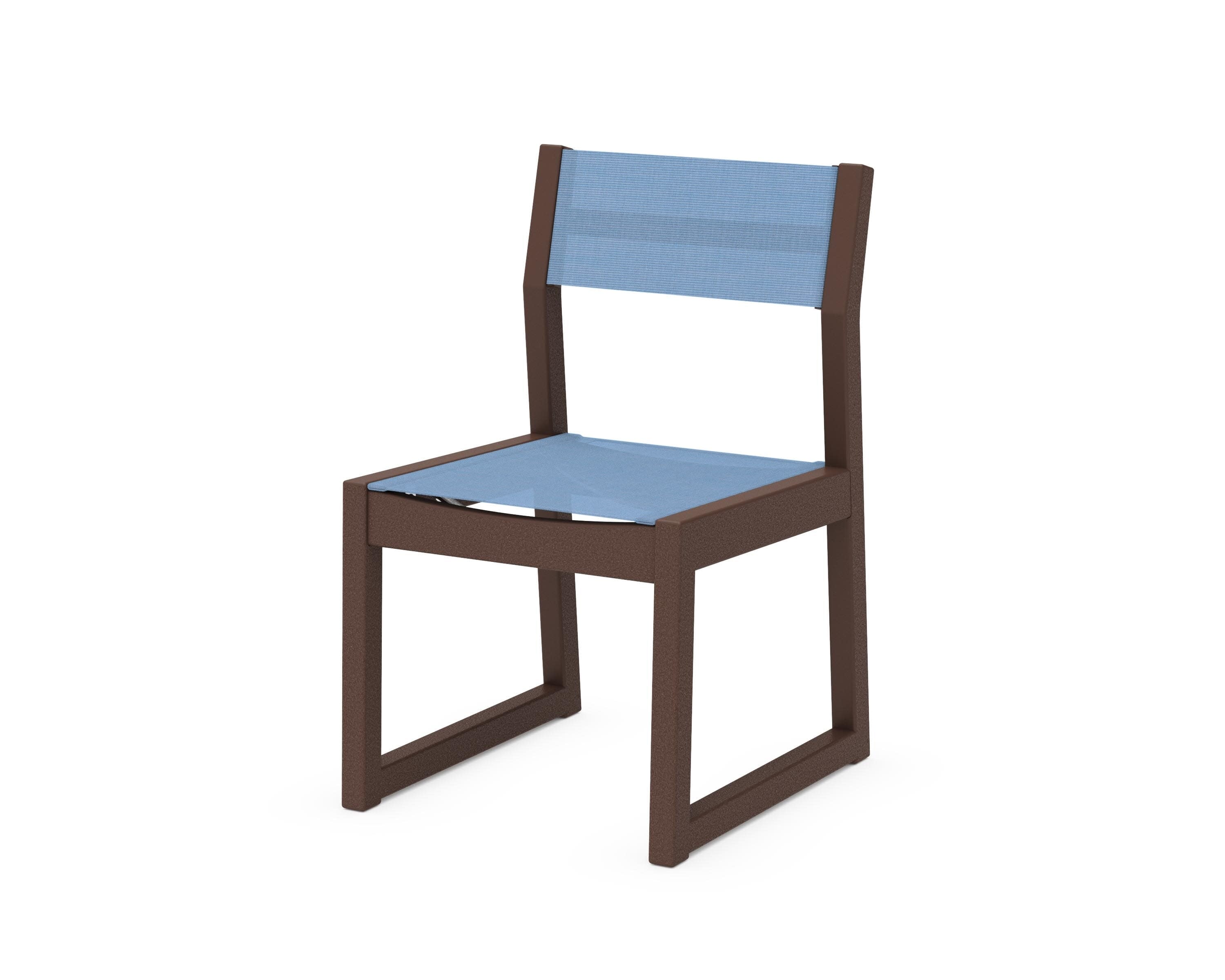 EDGE Sling Dining Side Chair in Mahogany / Poolside Sling