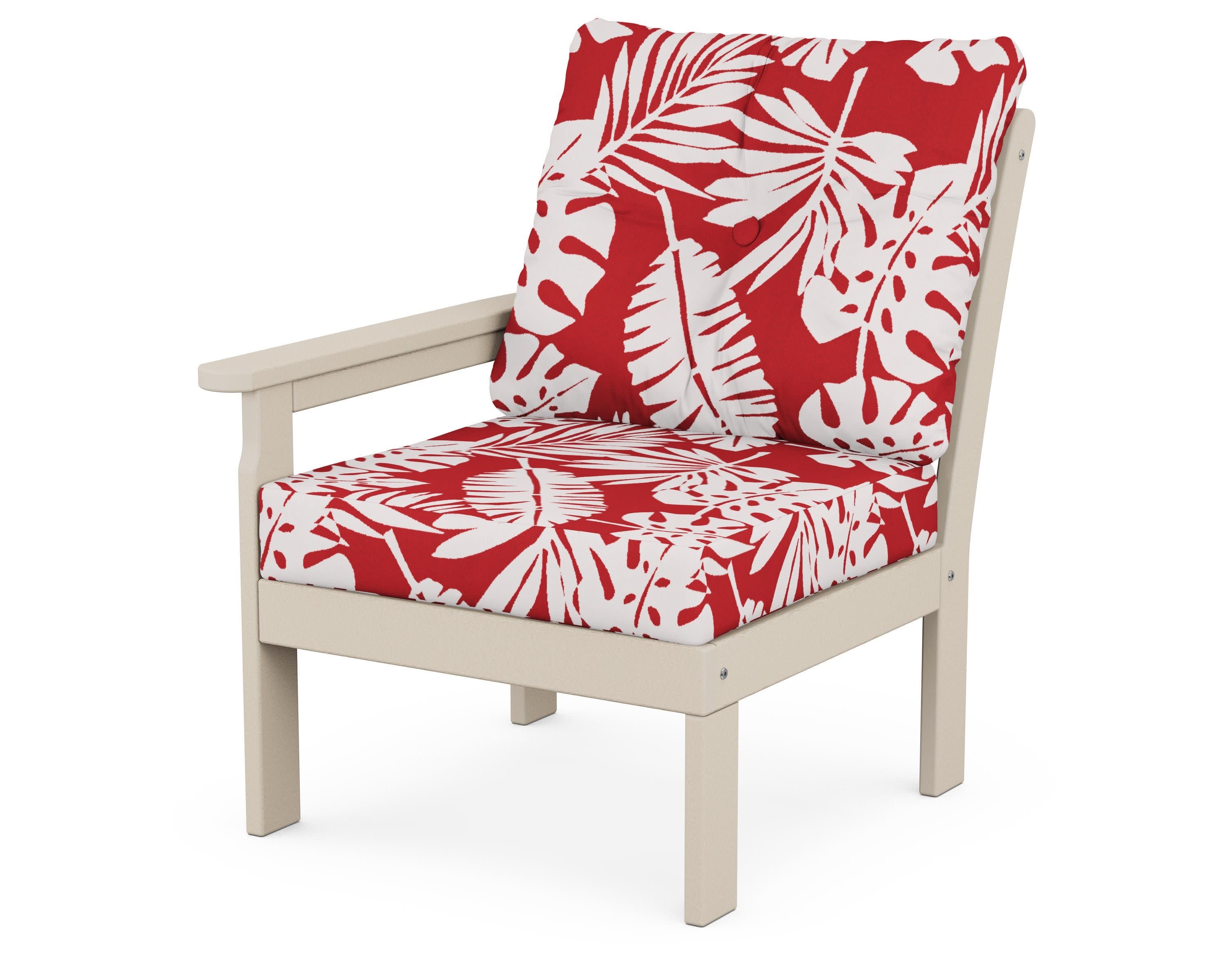 Vineyard Modular Left Arm Chair in Sand / Leaf Crimson