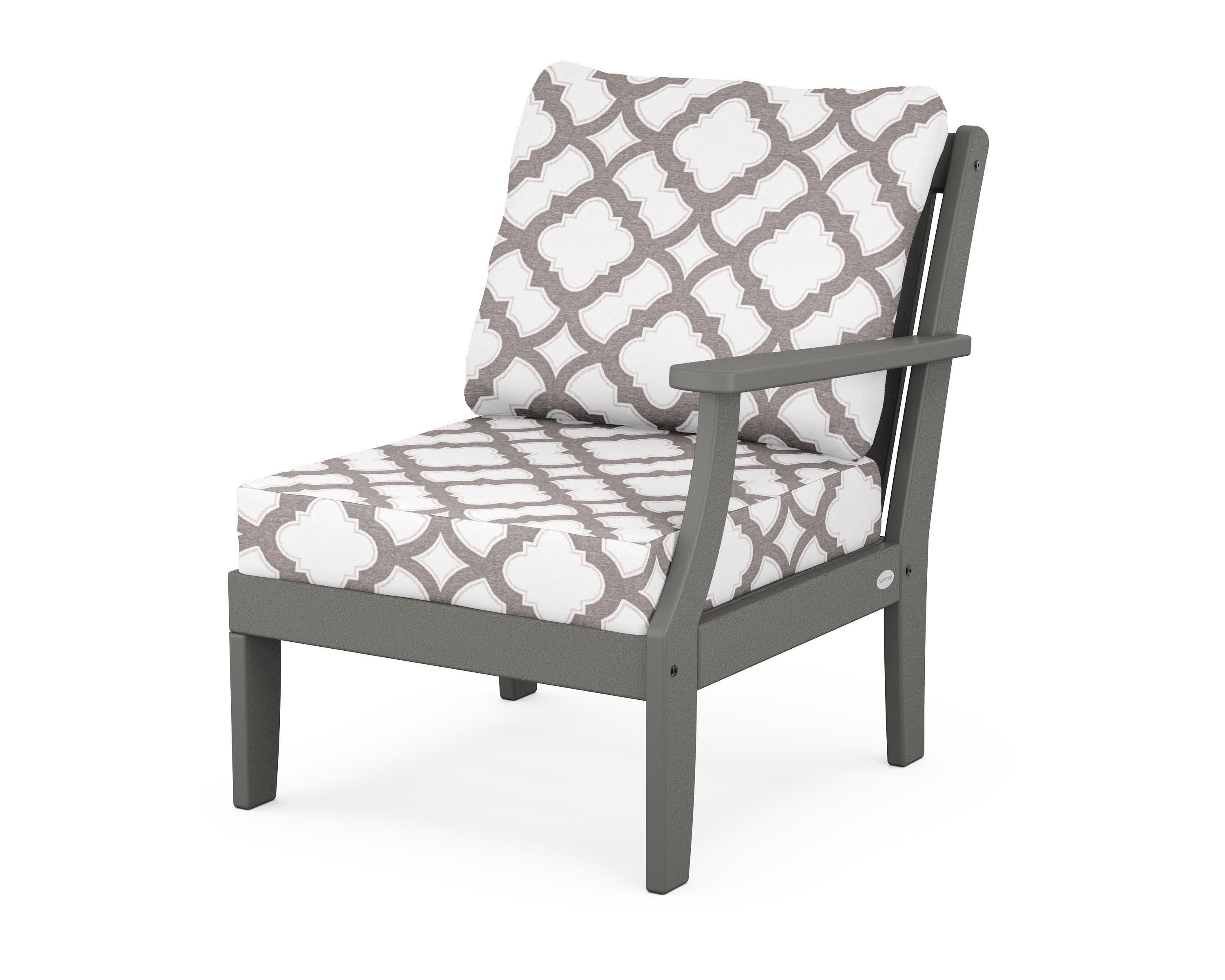 Braxton Modular Right Arm Chair in Slate Grey / Trellis Grey Mist