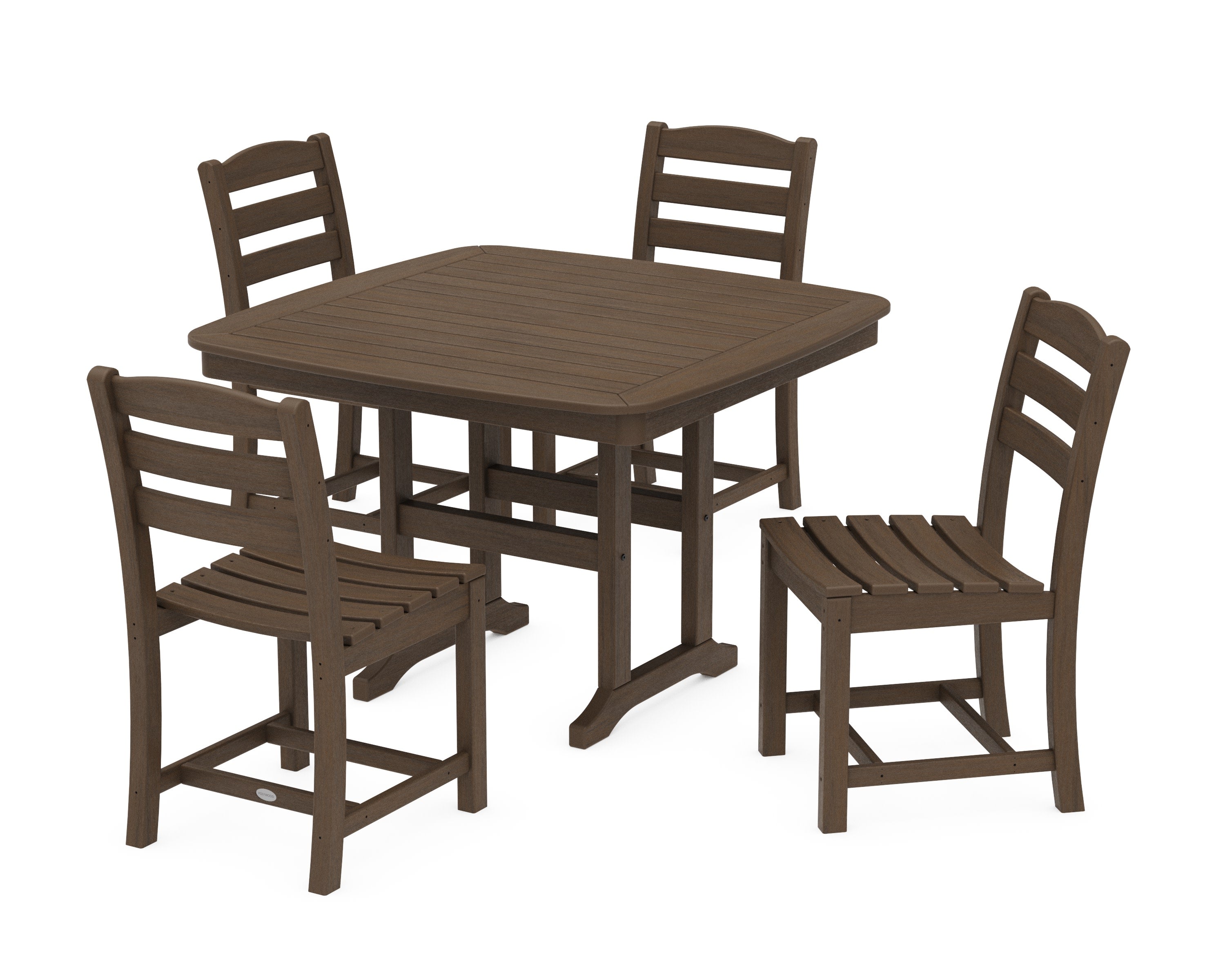 La Casa Caf Side Chair 5-Piece Dining Set with Trestle Legs in Kona