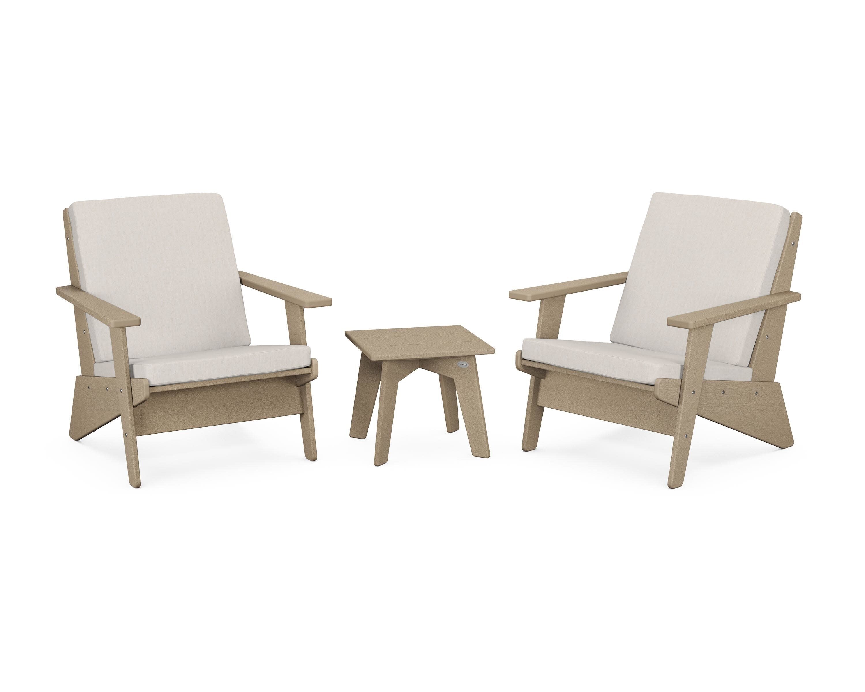 Riviera Modern Lounge 3-Piece Set in Vintage Sahara / Cast Ash