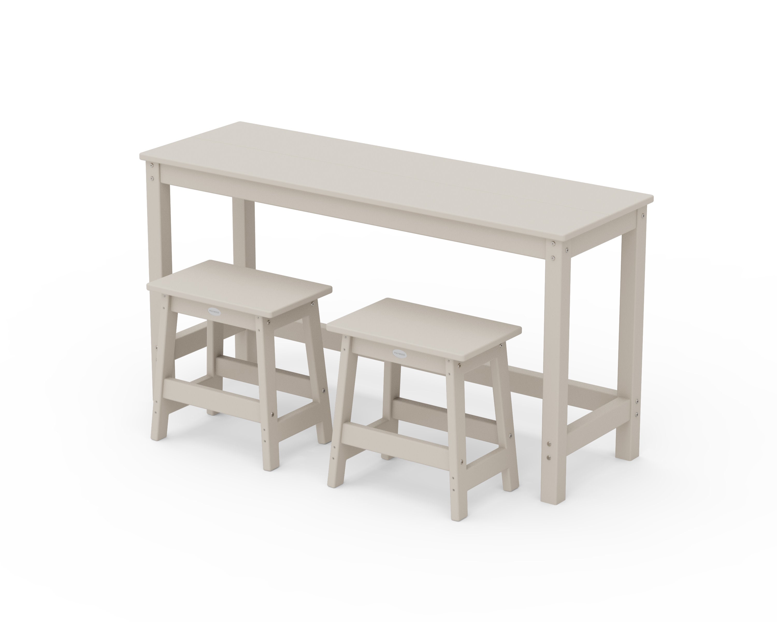 Modern Studio Stool 3-Piece Balcony Set in Sand