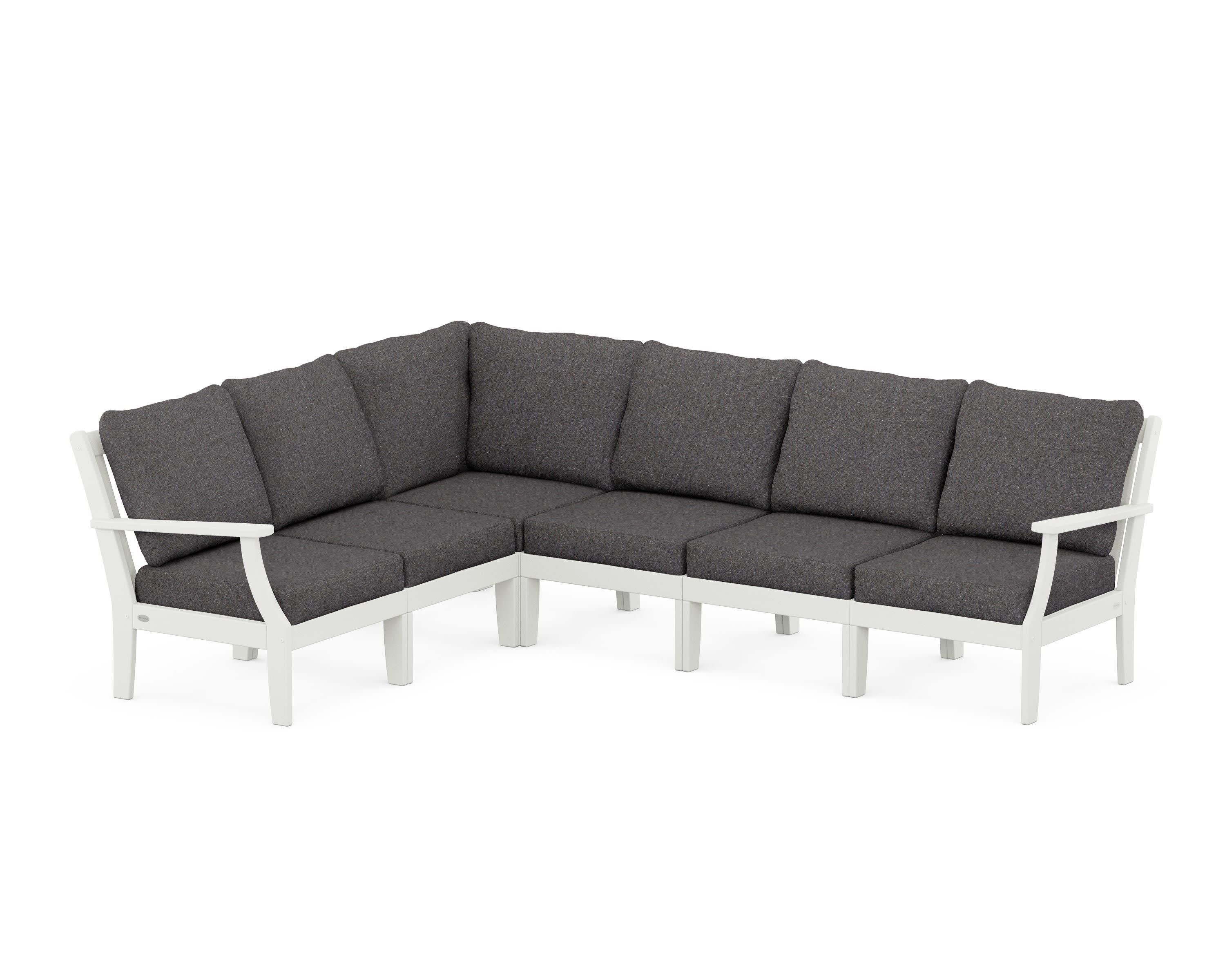 Braxton Modular 6-Piece Deep Seating Set in Vintage White / Ash Charcoal