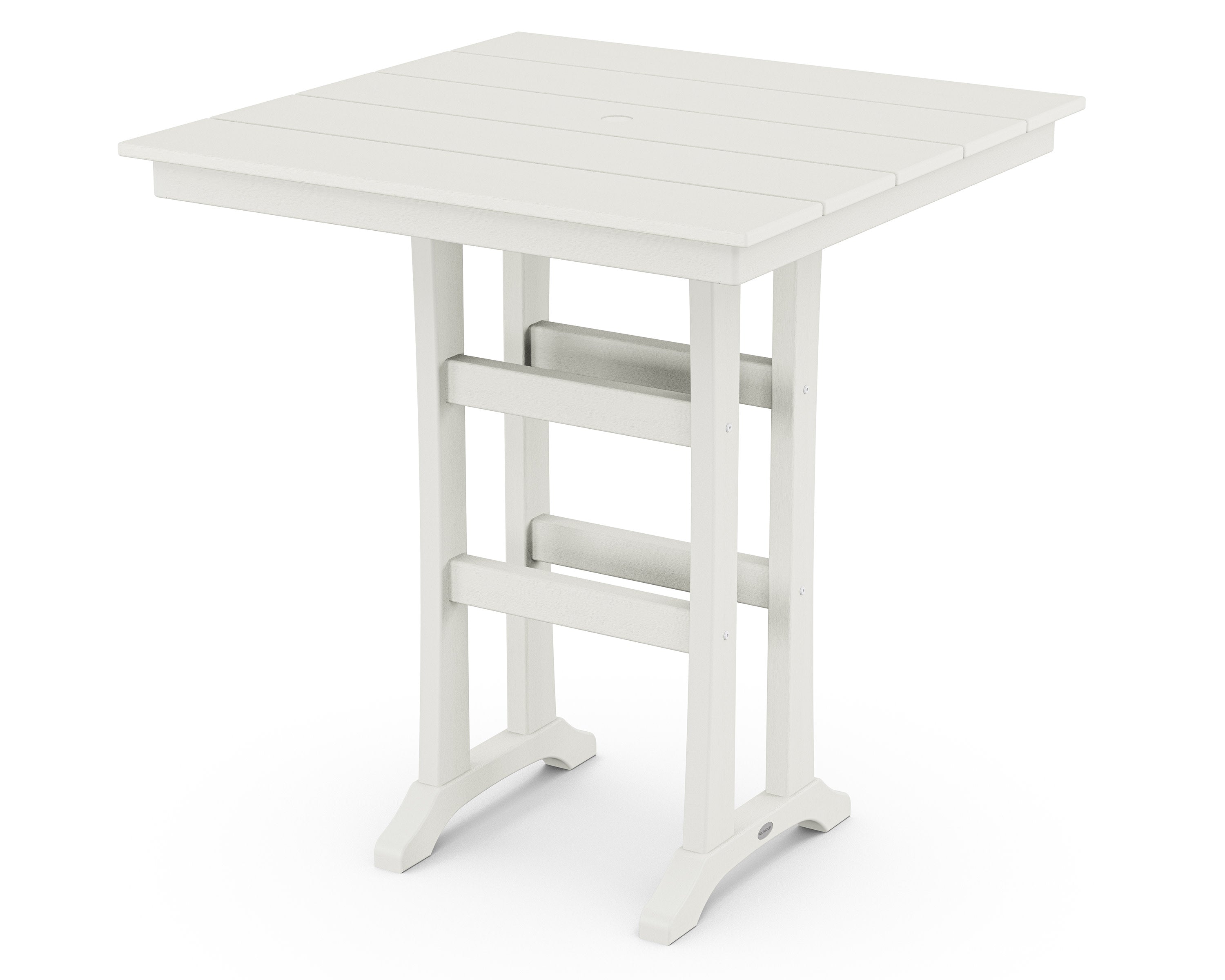 Farmhouse Trestle 37" Bar Table in Vintage White
