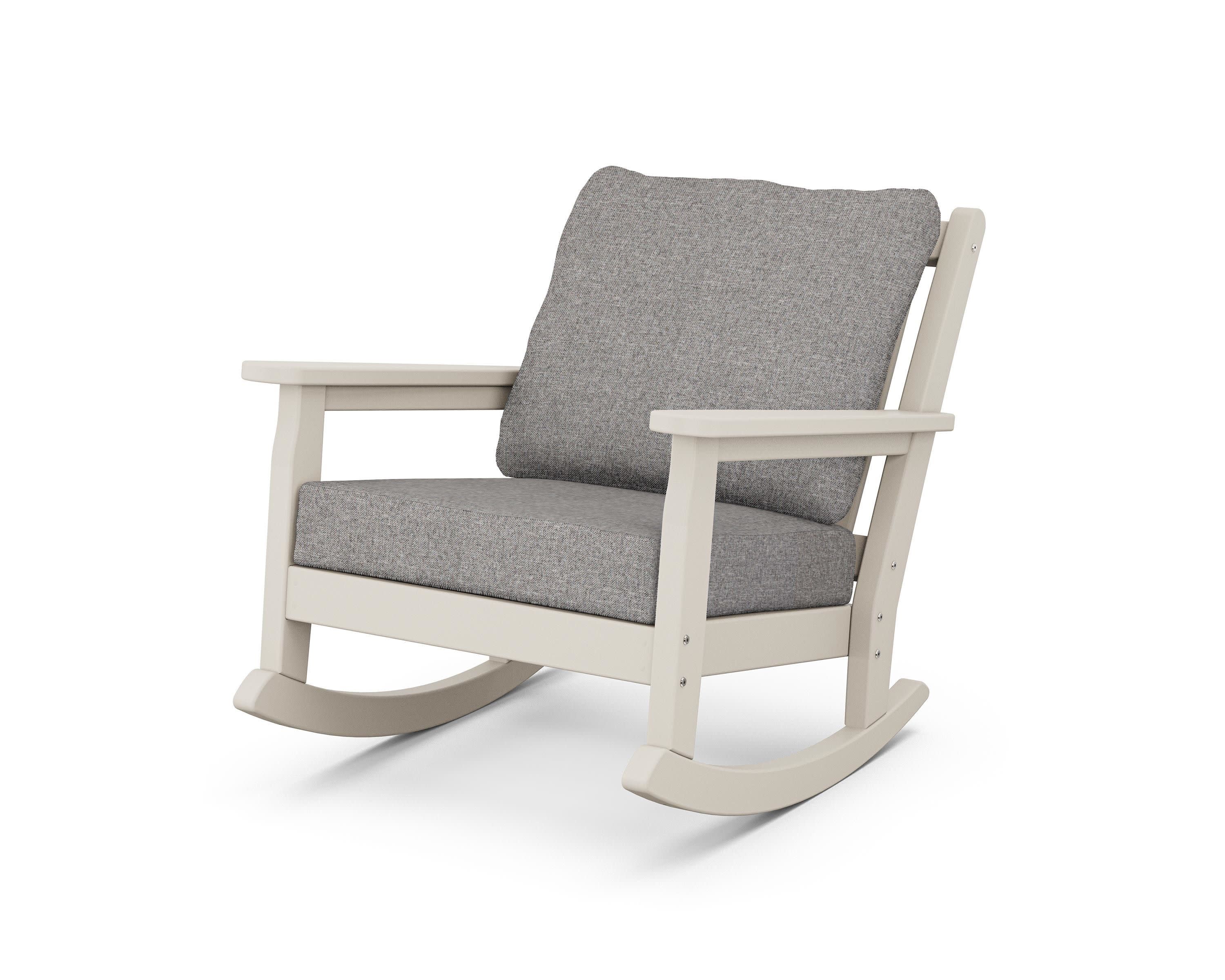 Chippendale Deep Seating Rocking Chair in Sand / Grey Mist