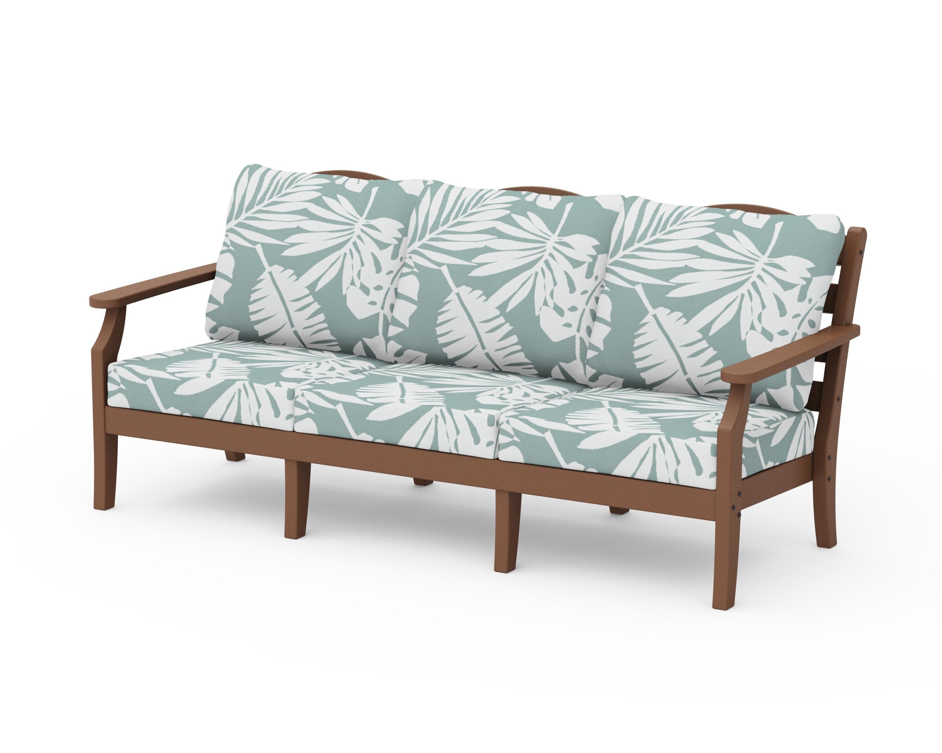 Savannah Deep Seating Sofa in Teak / Leaf Glacier Spa