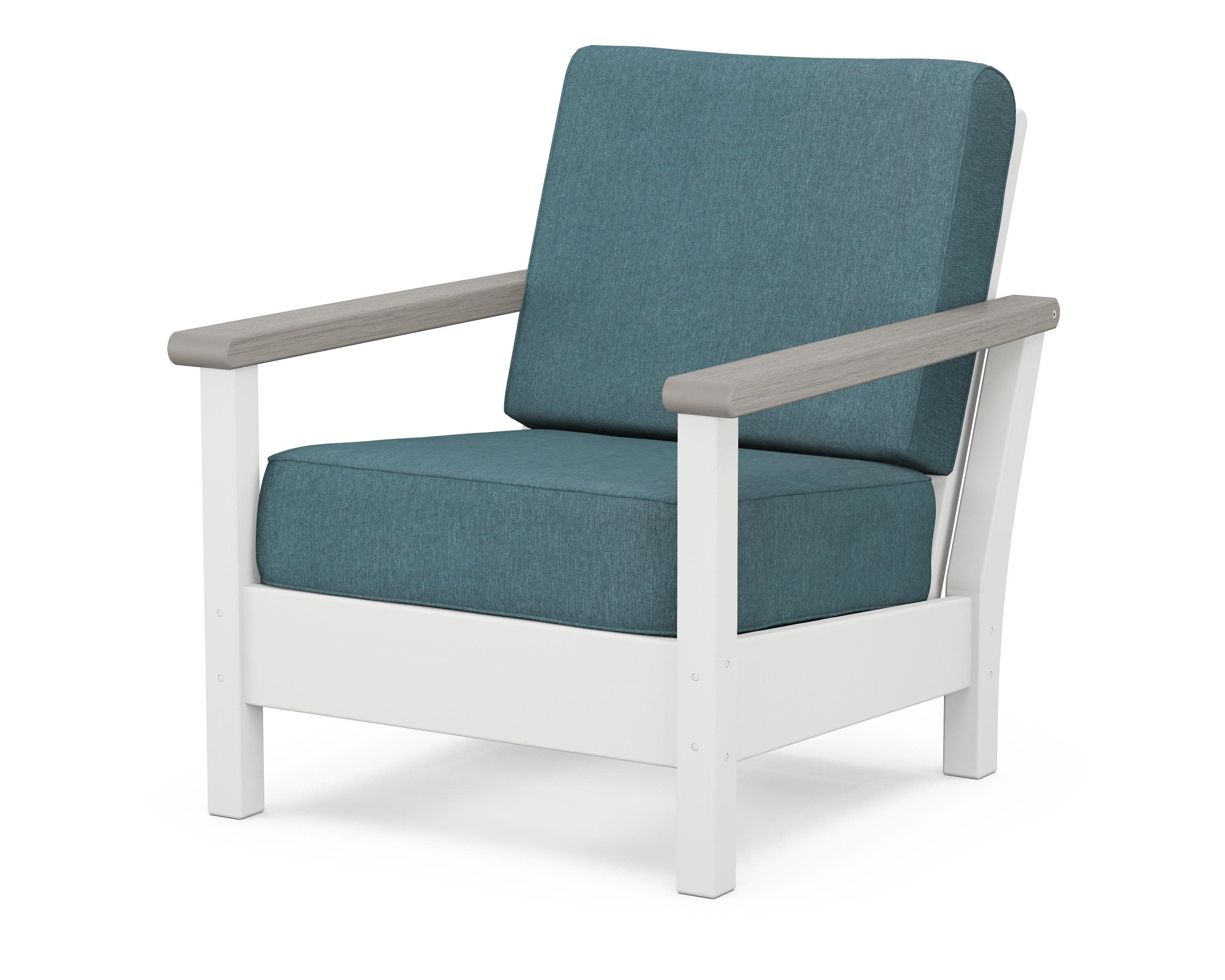 Harbour Deep Seating Chair in White / Driftwood / Ocean Teal