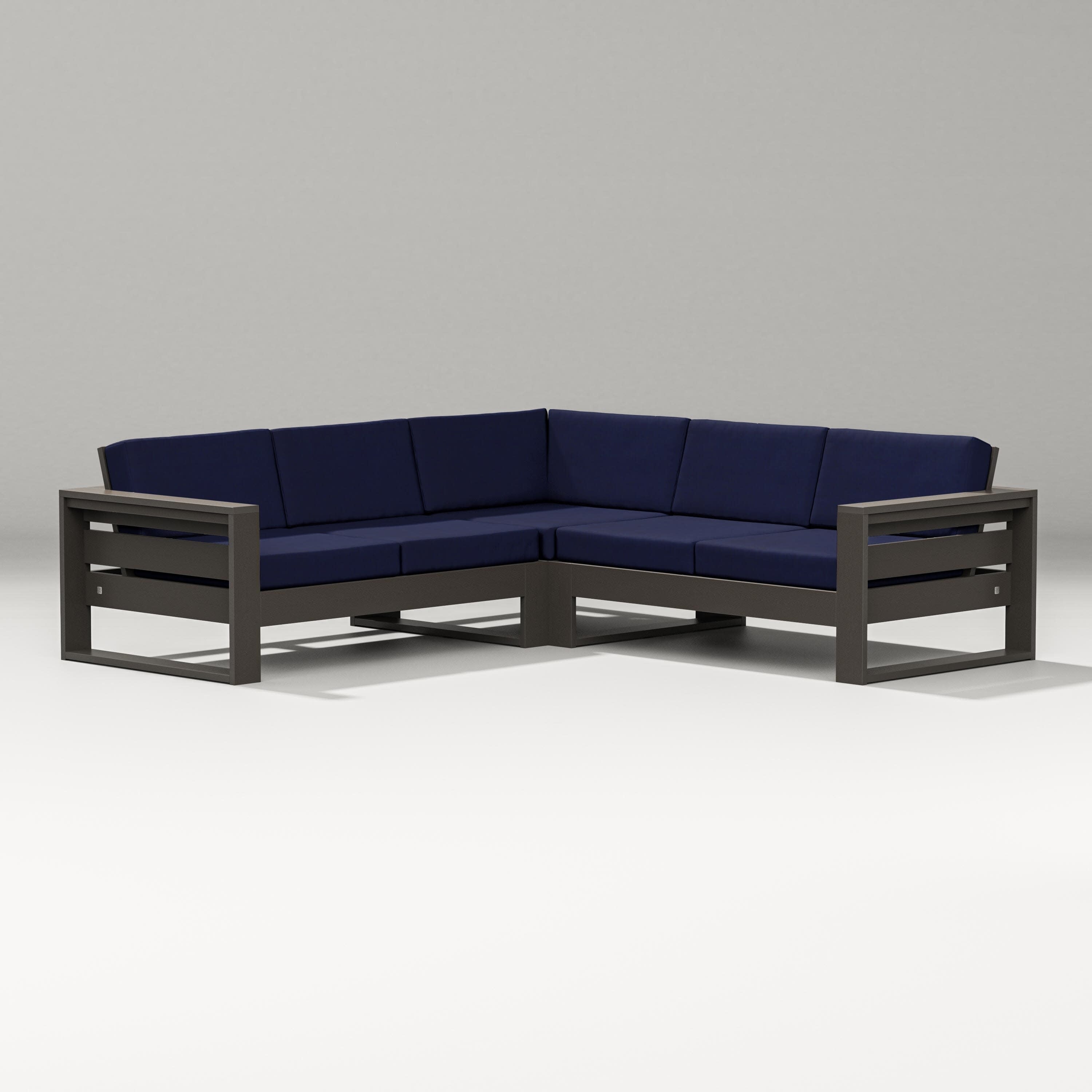 Latitude Corner Sectional in Vintage Coffee / Navy