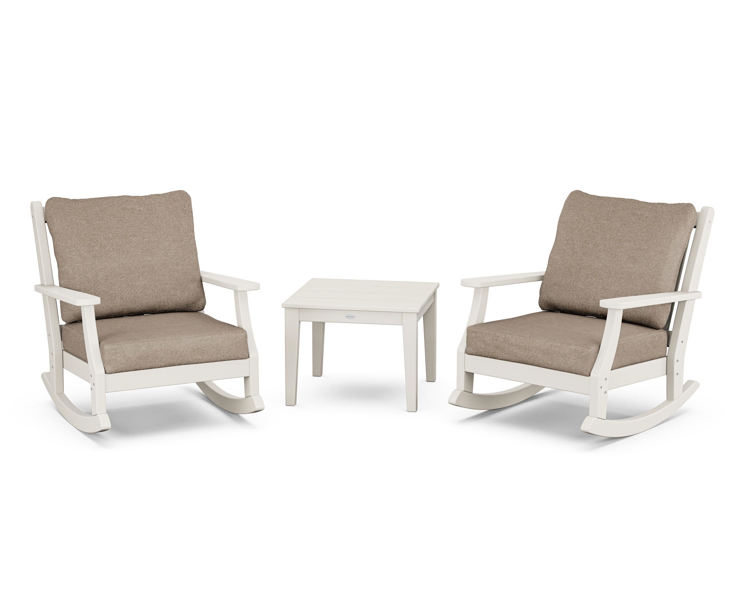 Wovendale 3-Piece Deep Seating Rocker Set in Sand / Spiced Burlap