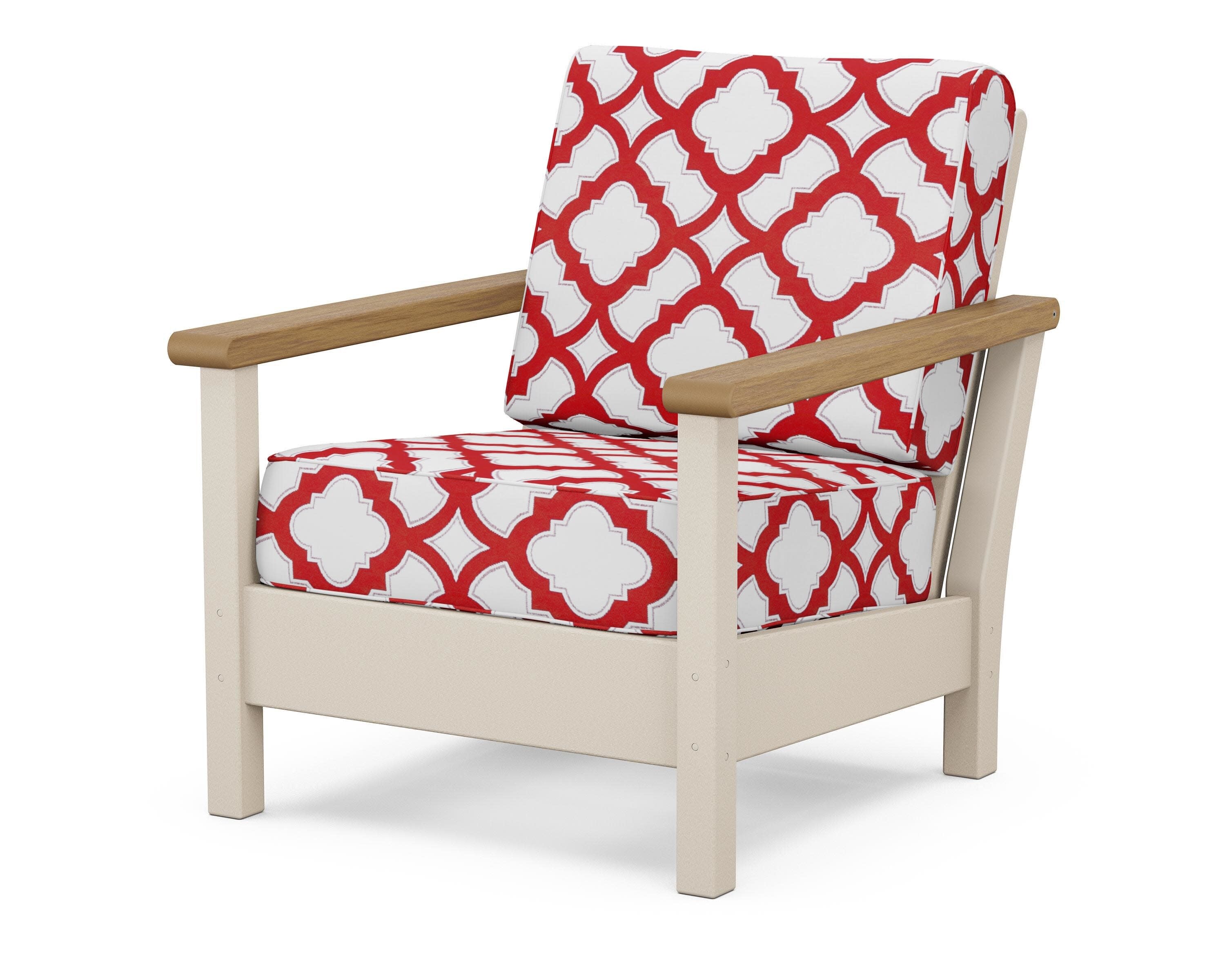Harbour Deep Seating Chair in Sand / Natural / Trellis Crimson