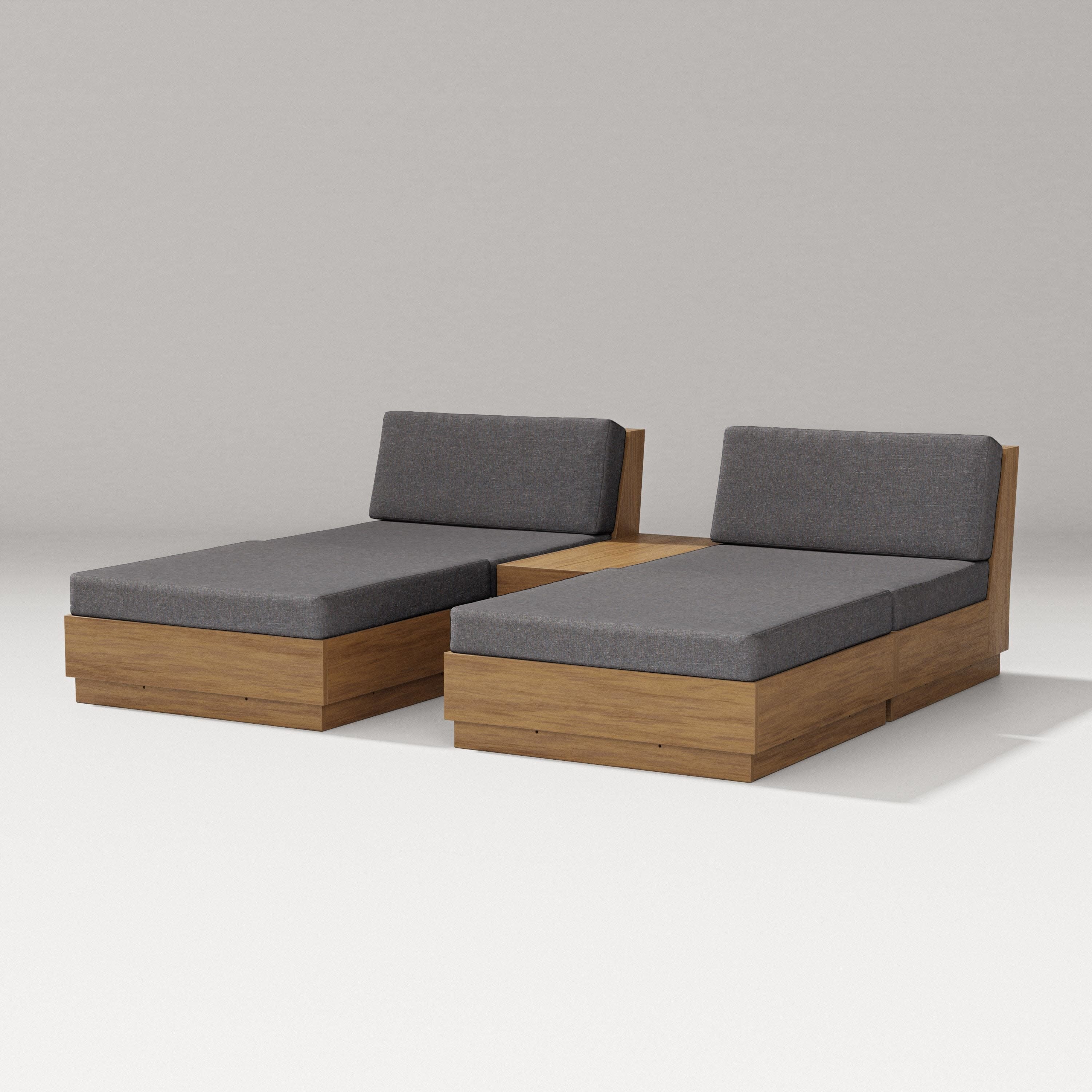 Elevate Double Chaise Set in Natural / Ash Charcoal