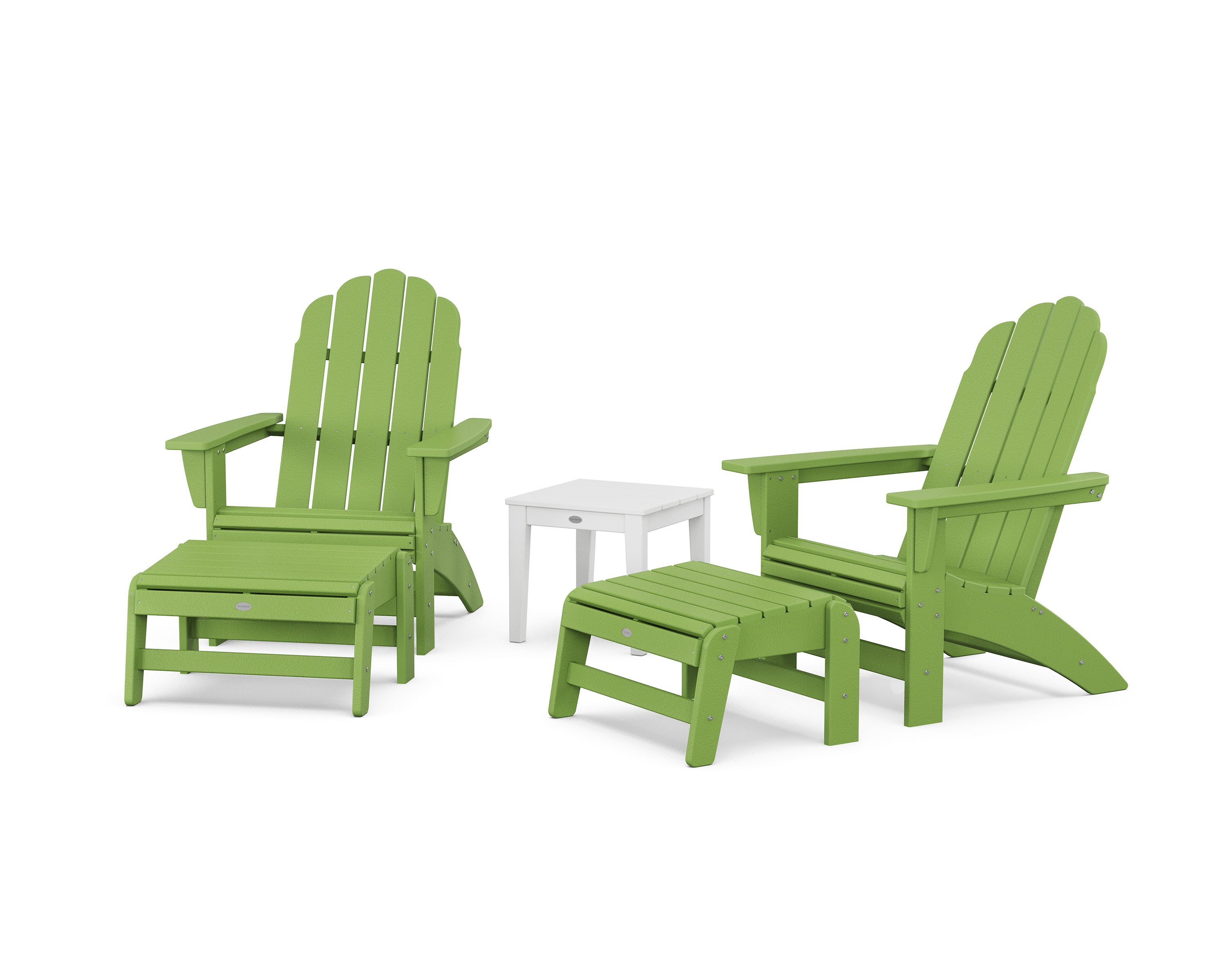 5-Piece Vineyard Grand Adirondack Set in Lime / White