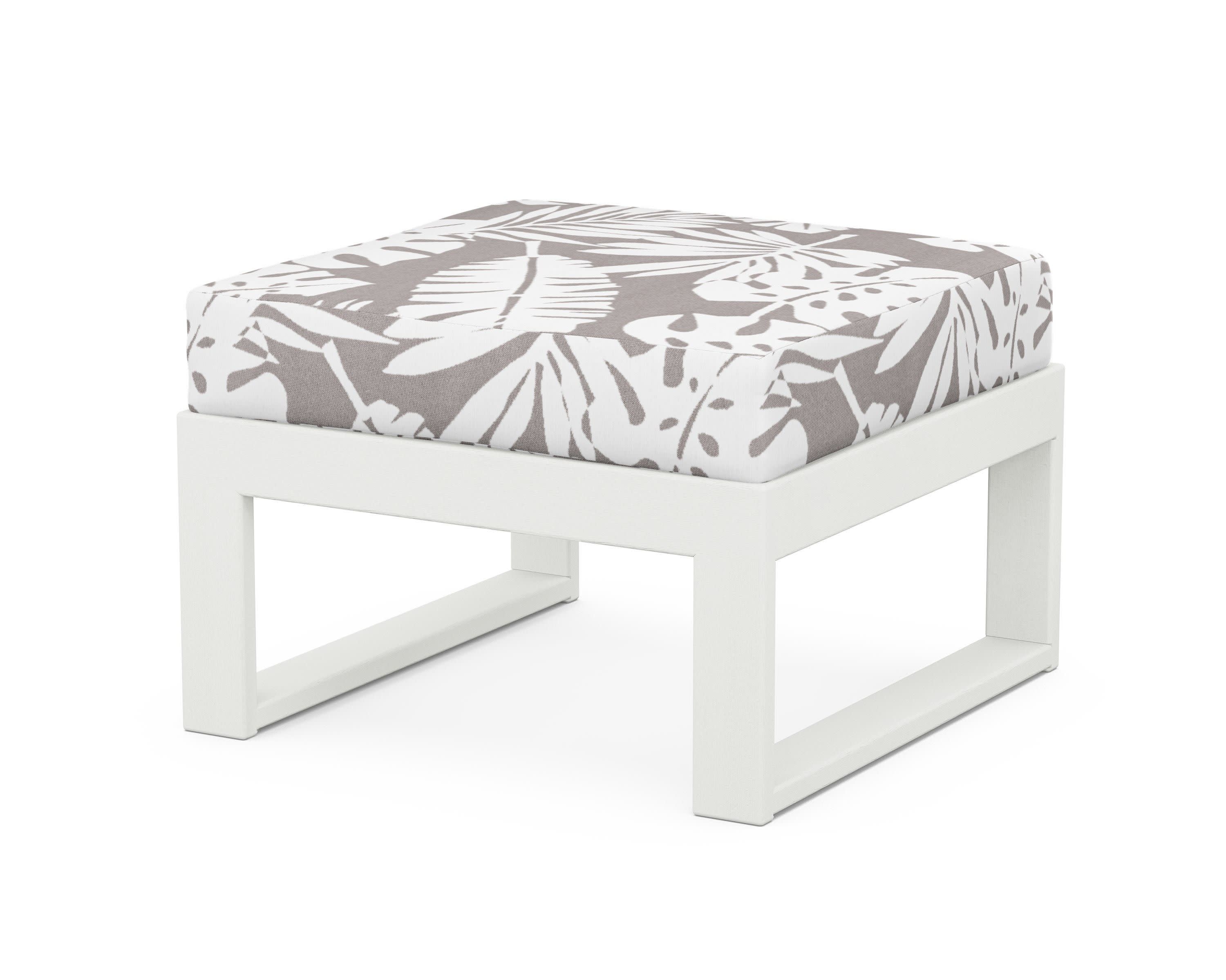 Modular Ottoman - Modern in Vintage White / Leaf Grey Mist