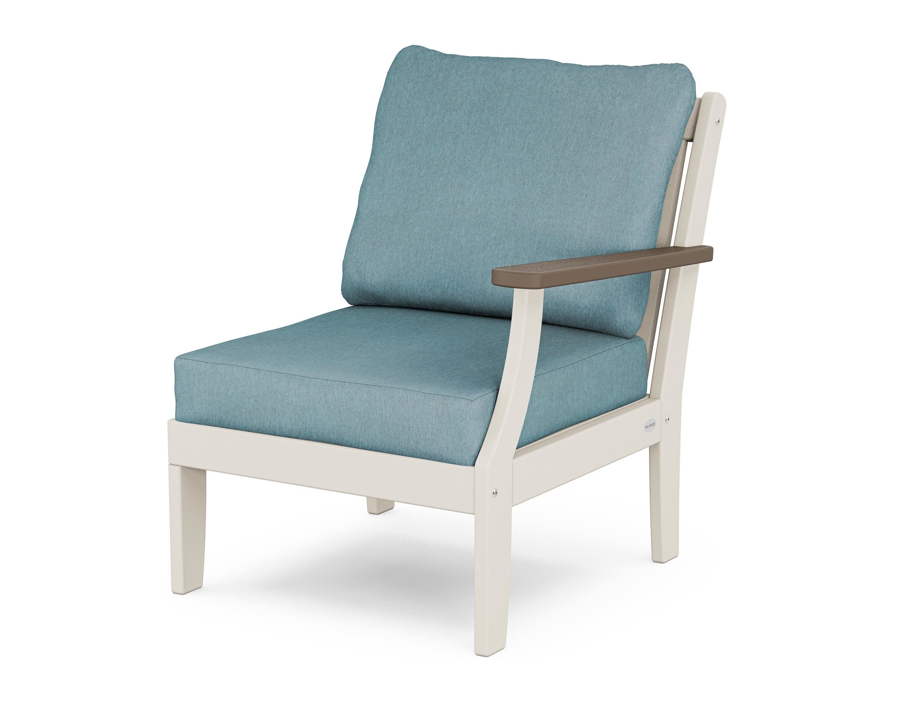 Braxton Modular Right Arm Chair in Sand / Kona / Ocean Teal