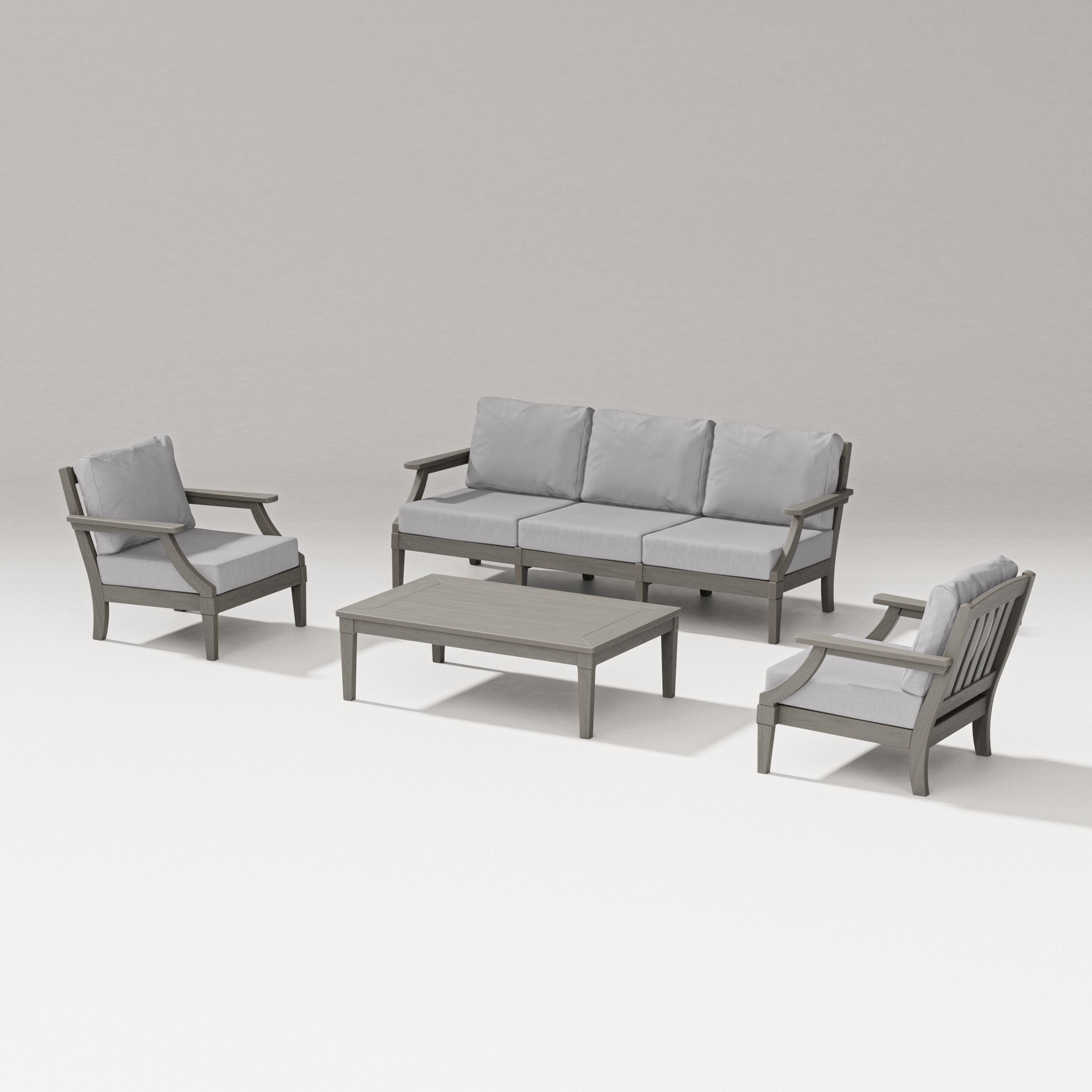 Estate 4-Piece Lounge Sofa Set in Driftwood / Granite