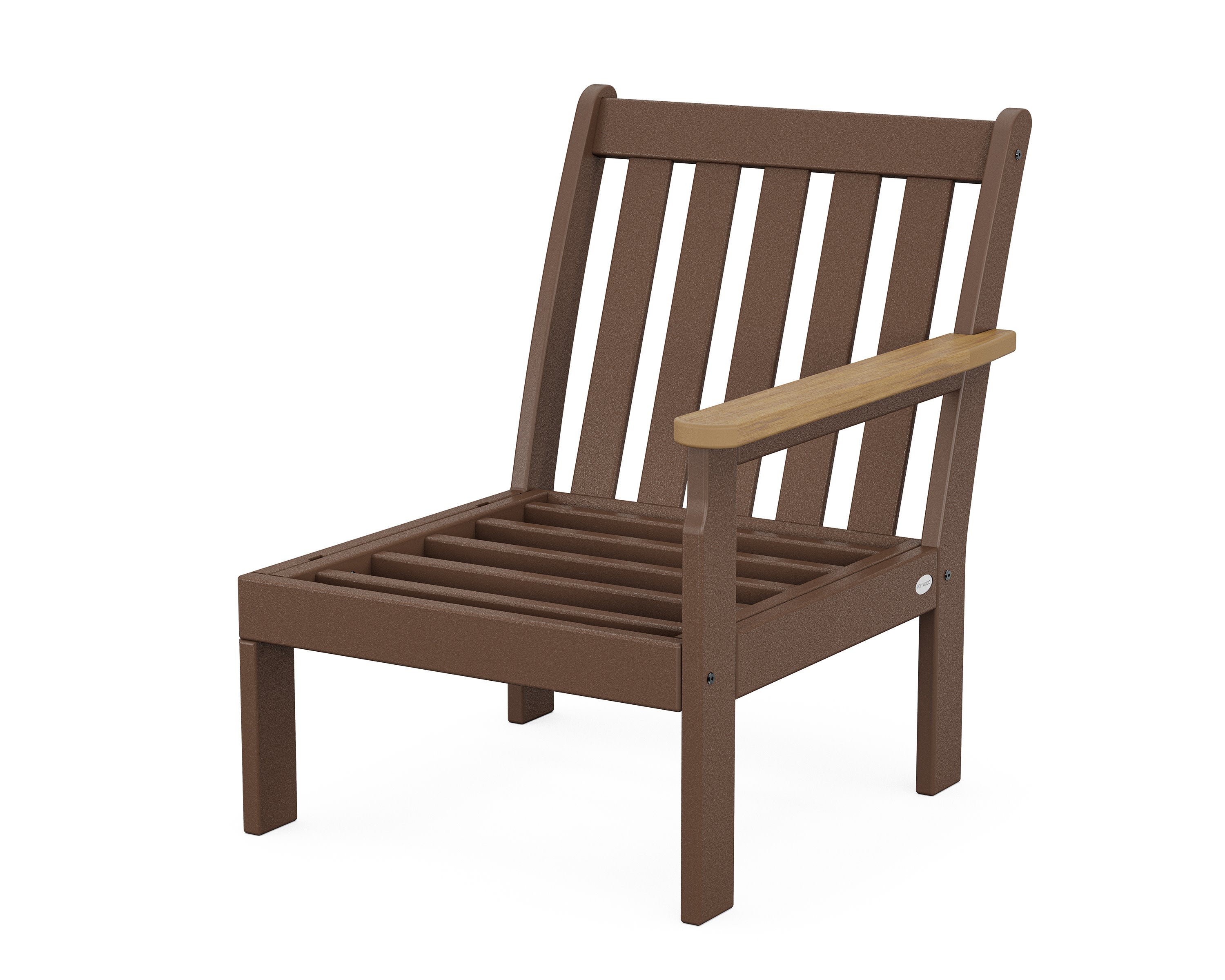 Vineyard Modular Right Arm Chair Frame in Mahogany / Natural