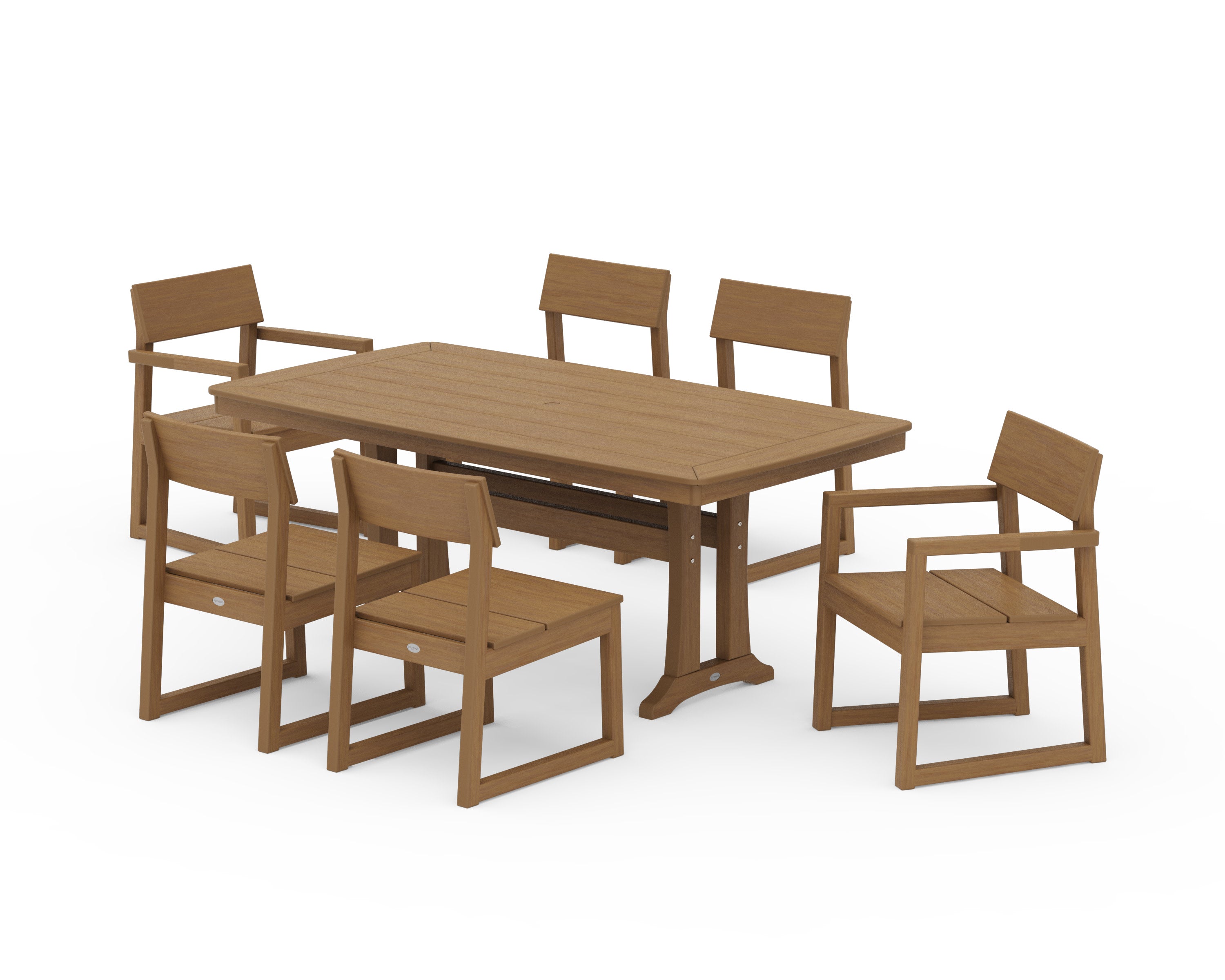 EDGE 7-Piece Dining Set with Trestle Legs in Natural