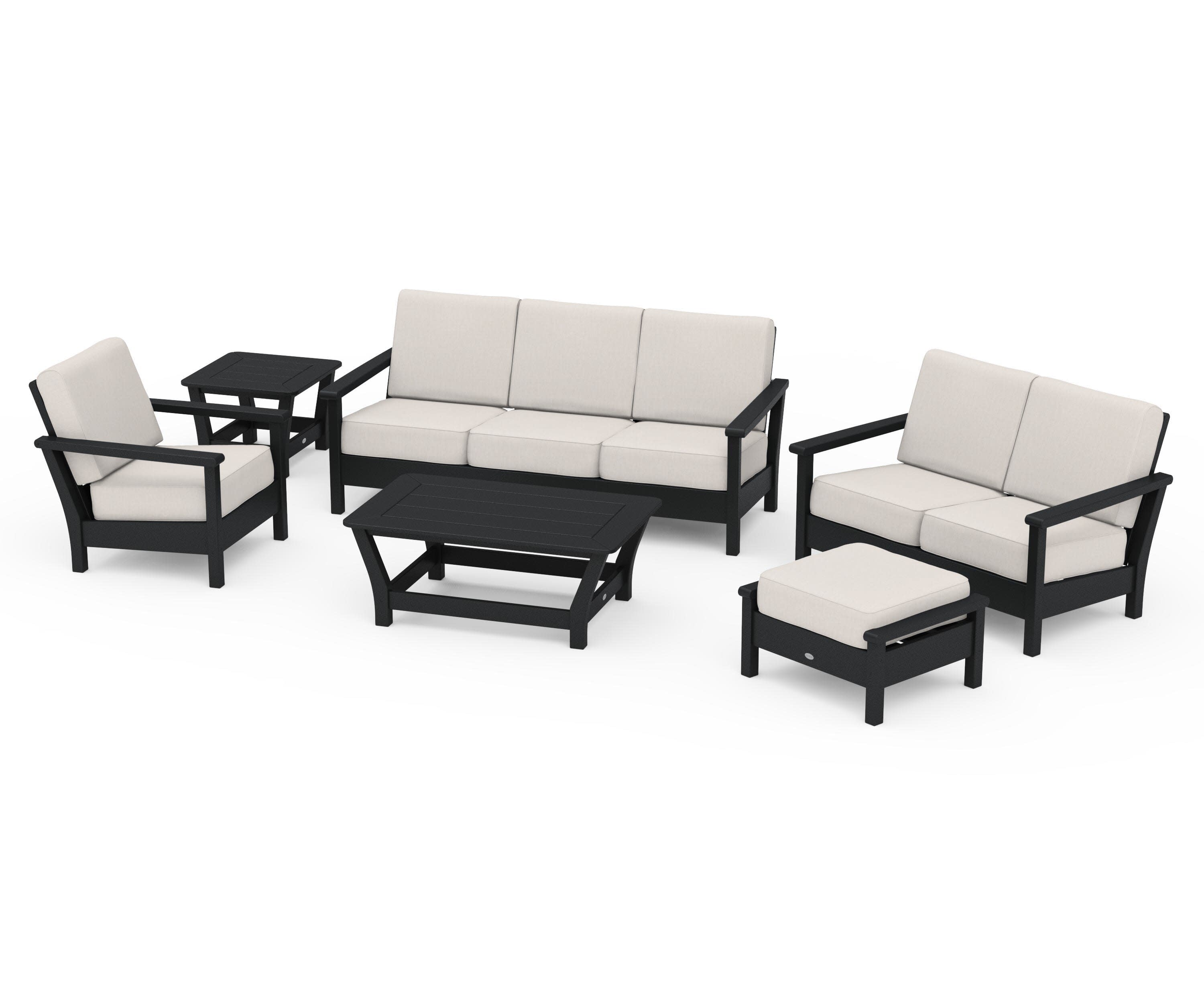 Harbour 6-Piece Outdoor Living Set in Black / Cast Ash