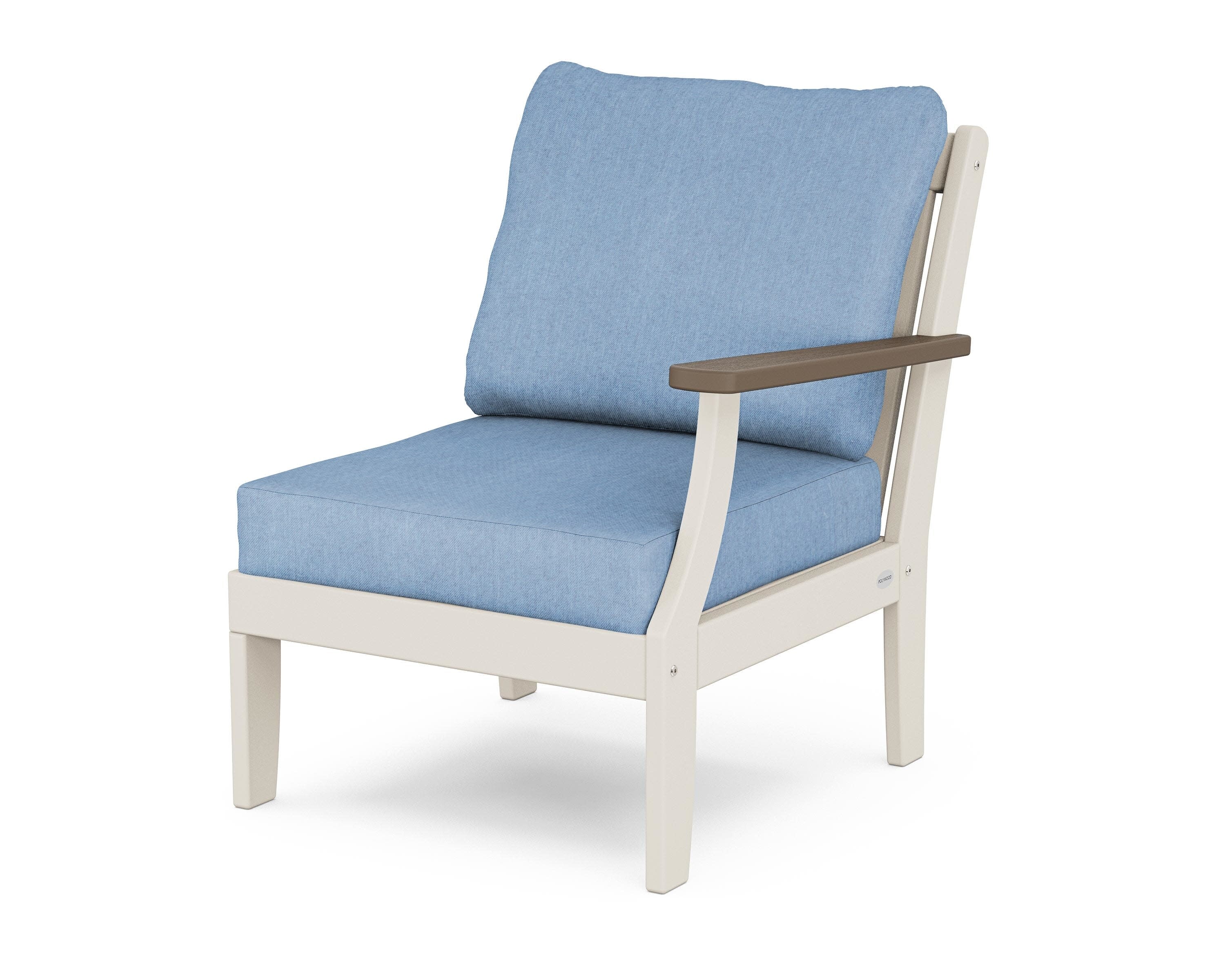Braxton Modular Right Arm Chair in Sand / Kona / Sky Blue