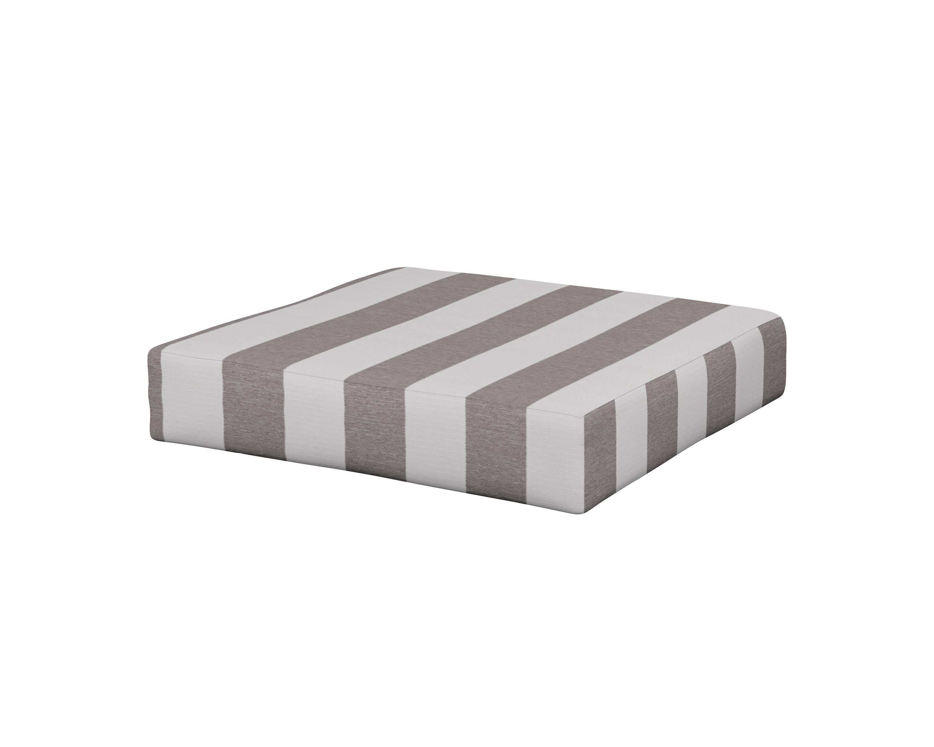 Vineyard Ottoman Cushion in Cabana Stripe Grey Mist