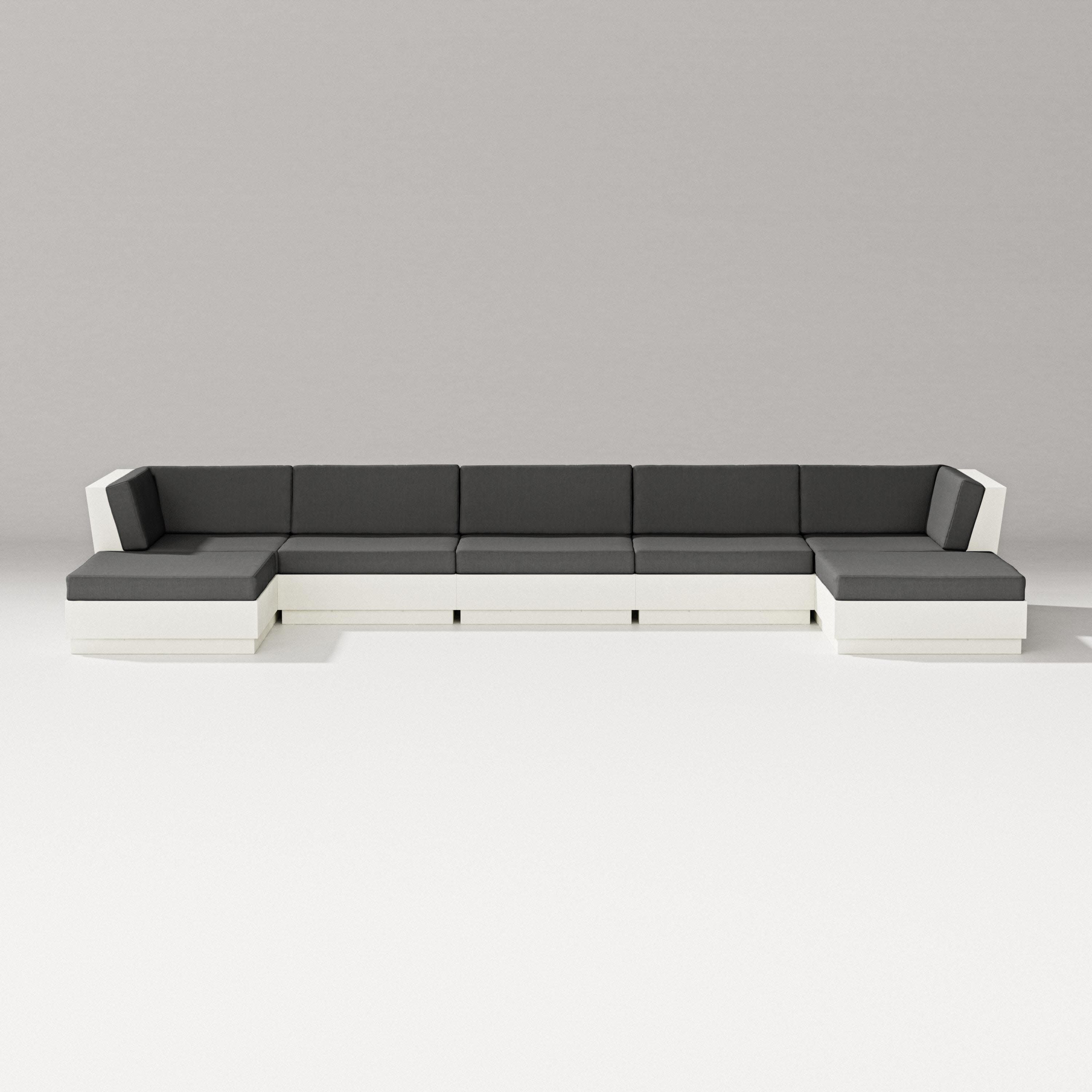 Elevate 7-Piece Double Chaise Sectional in Vintage White / Spectrum Carbon