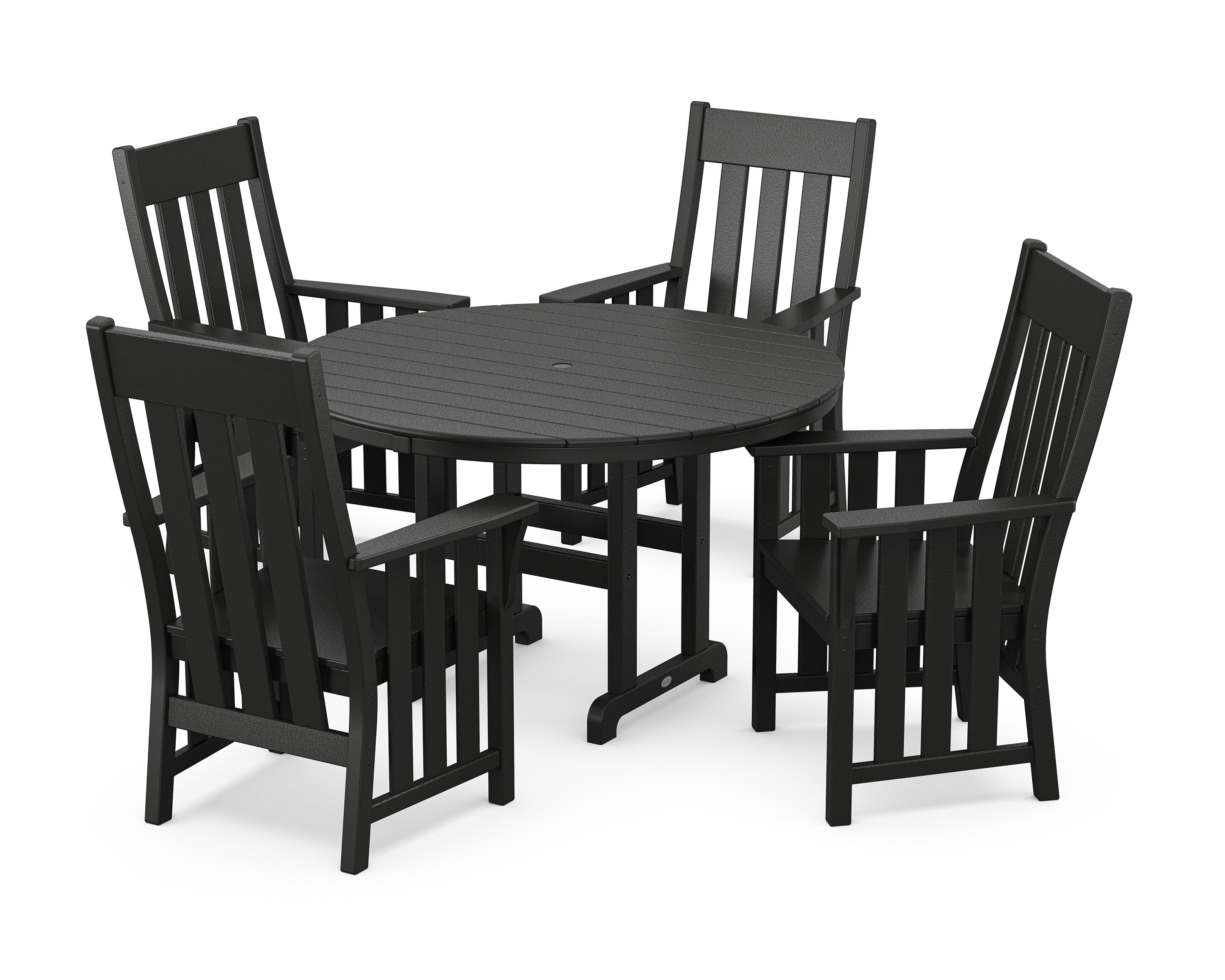Acadia 5-Piece Round Farmhouse Dining Set in Black