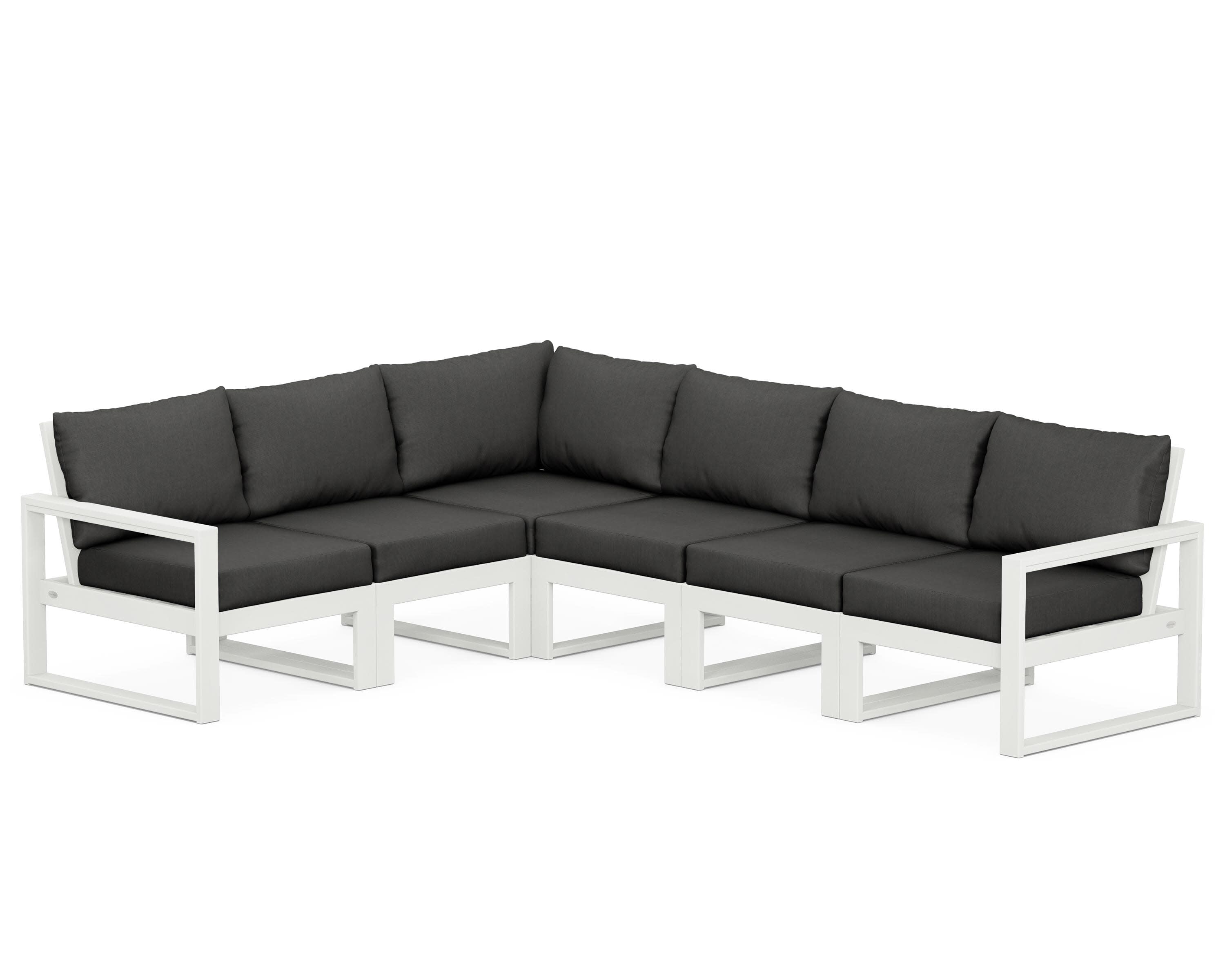 EDGE 6-Piece Modular Deep Seating Set in Vintage White / Spectrum Carbon
