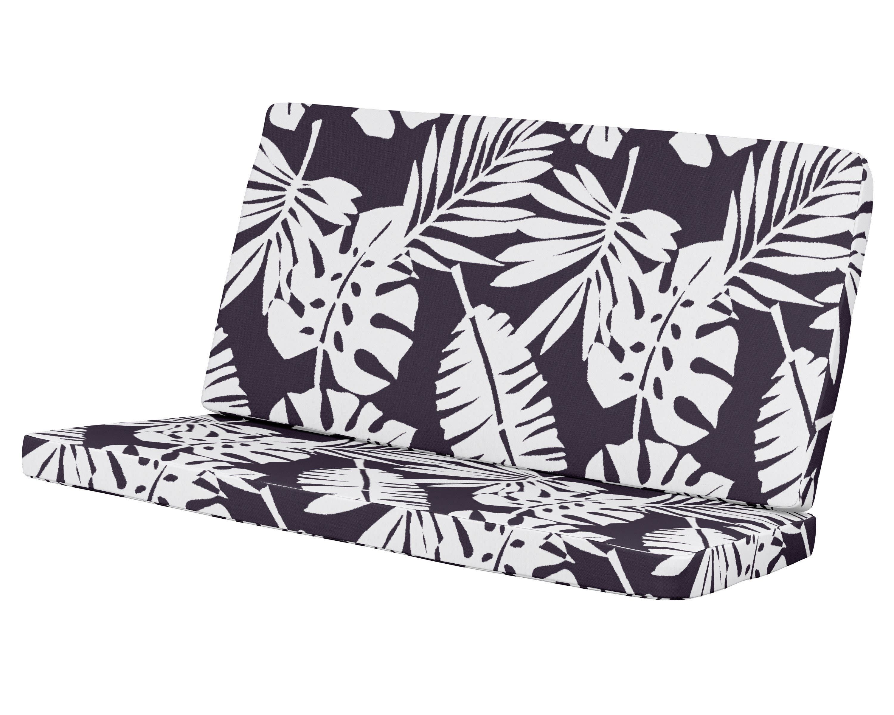 Modern Loveseat Cushion in Leaf Navy