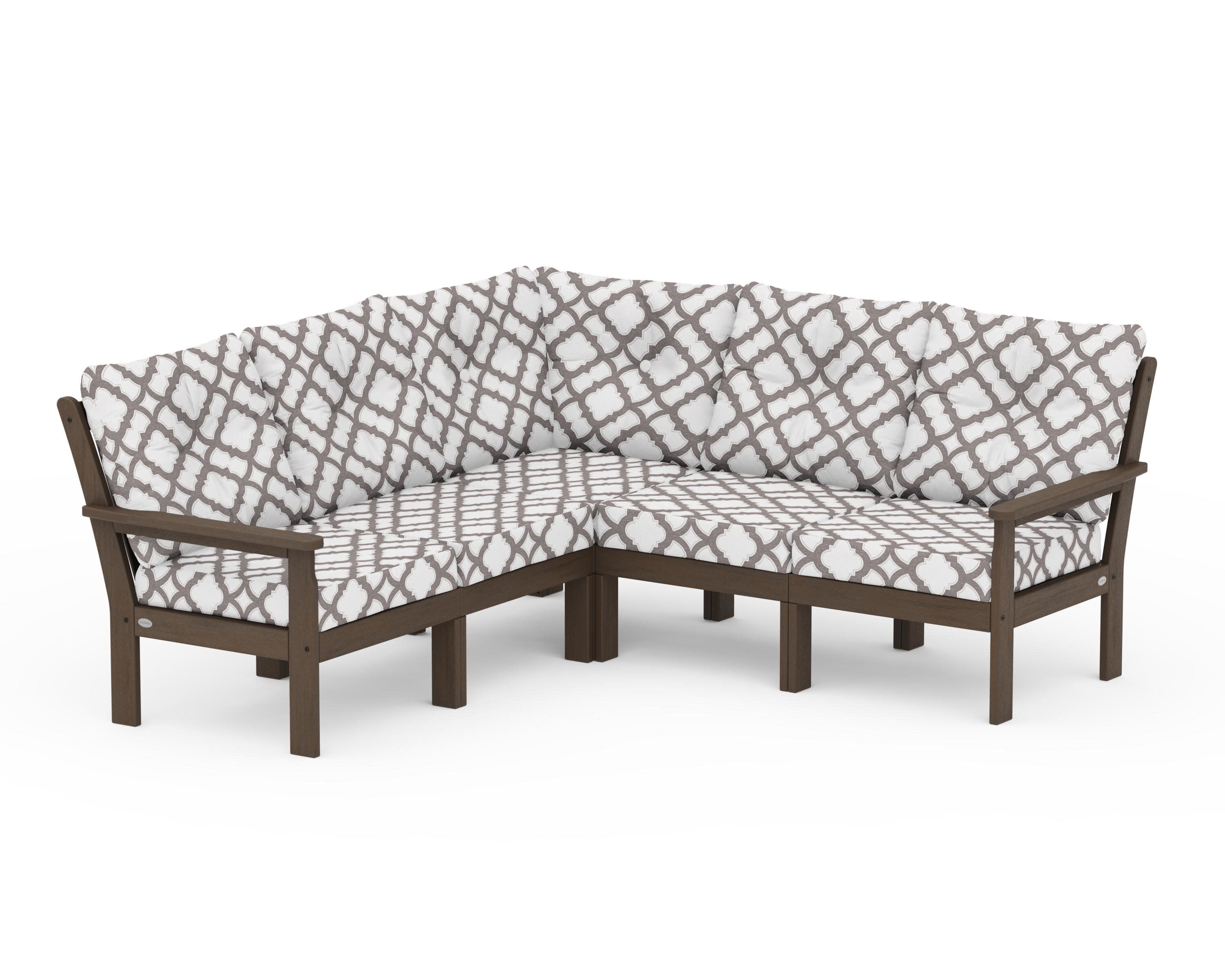 Vineyard 5-Piece Sectional in Kona / Trellis Grey Mist
