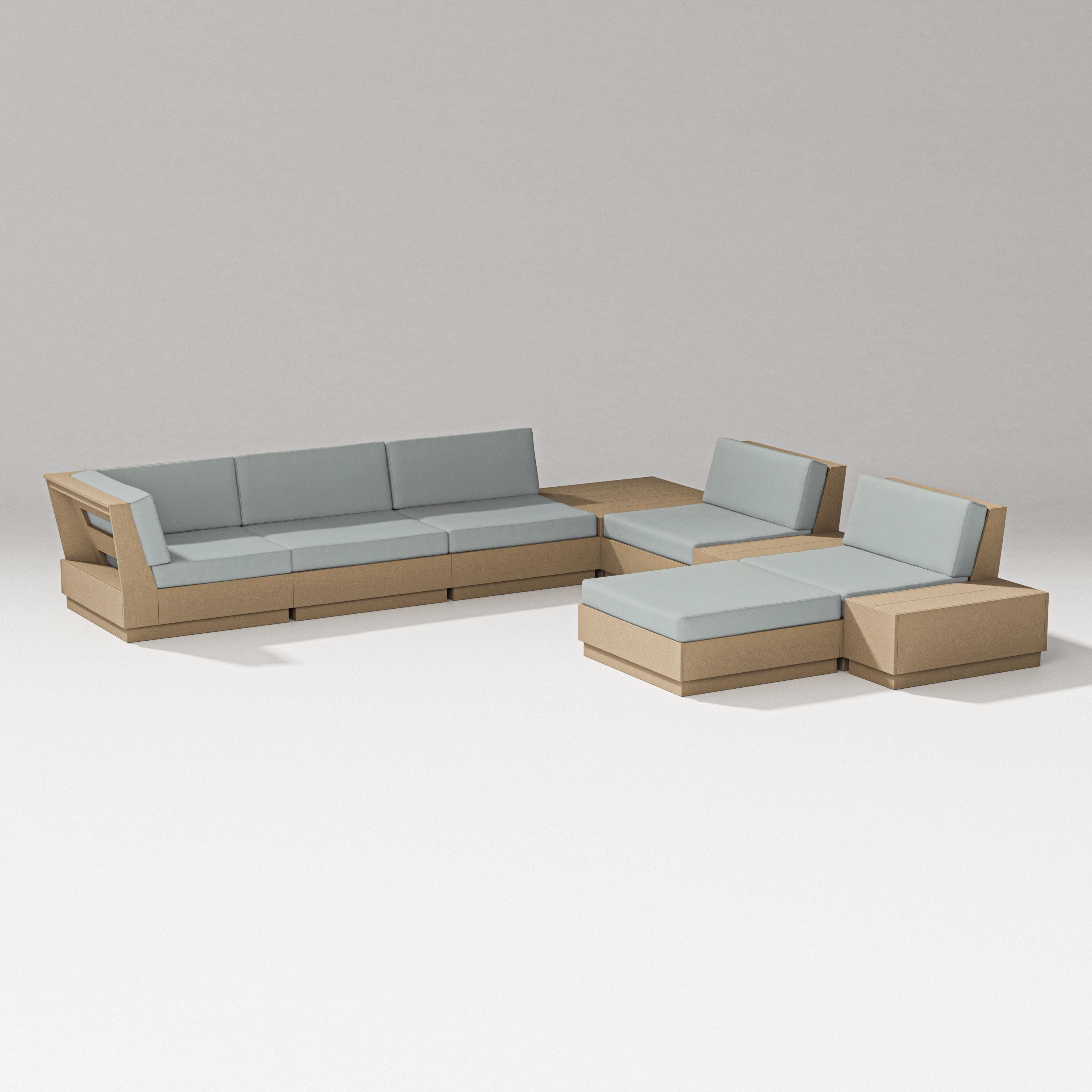 Elevate 9-Piece Conversation Sectional in Vintage Sahara / Spa