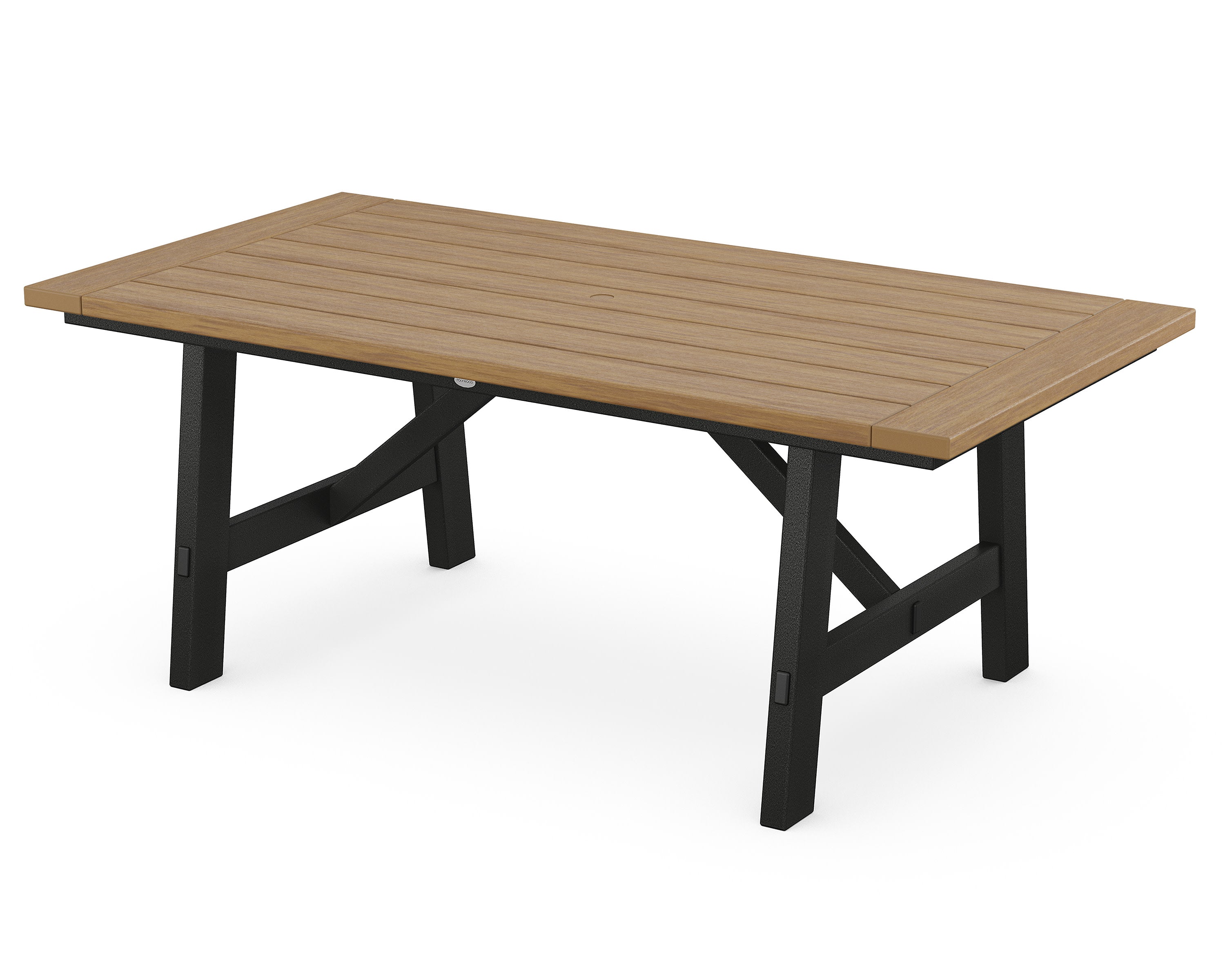 Rustic Farmhouse 39" x 75" Dining Table in Black / Natural