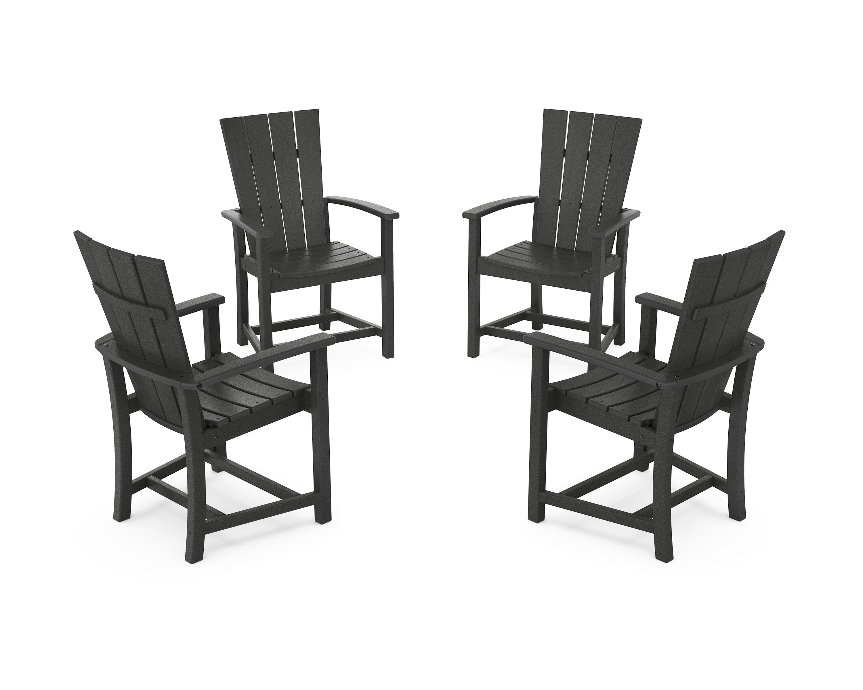 Quattro 4-Piece Upright Adirondack Conversation Set in Black