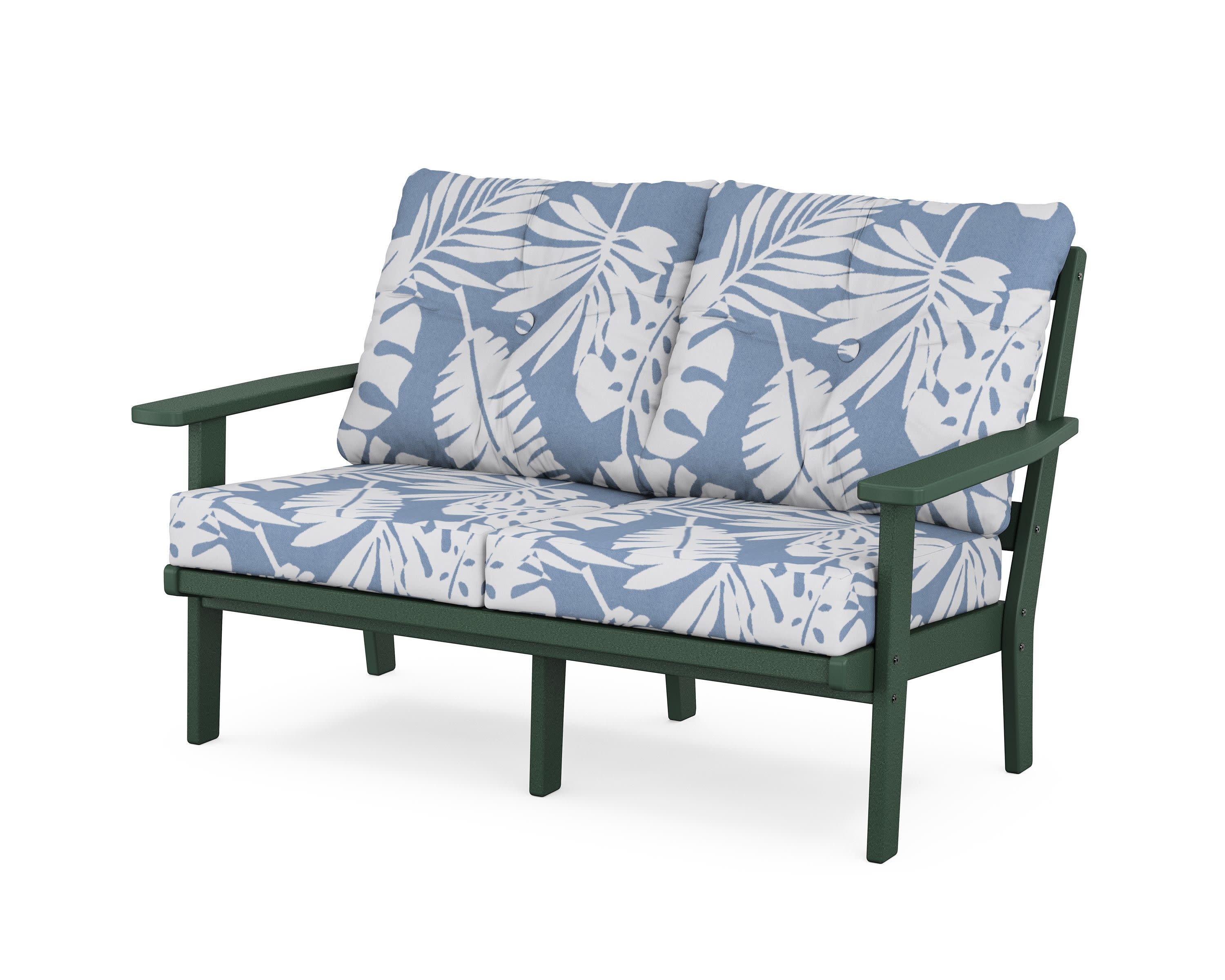 Prairie Deep SeatingLoveseat in Green / Leaf Sky Blue