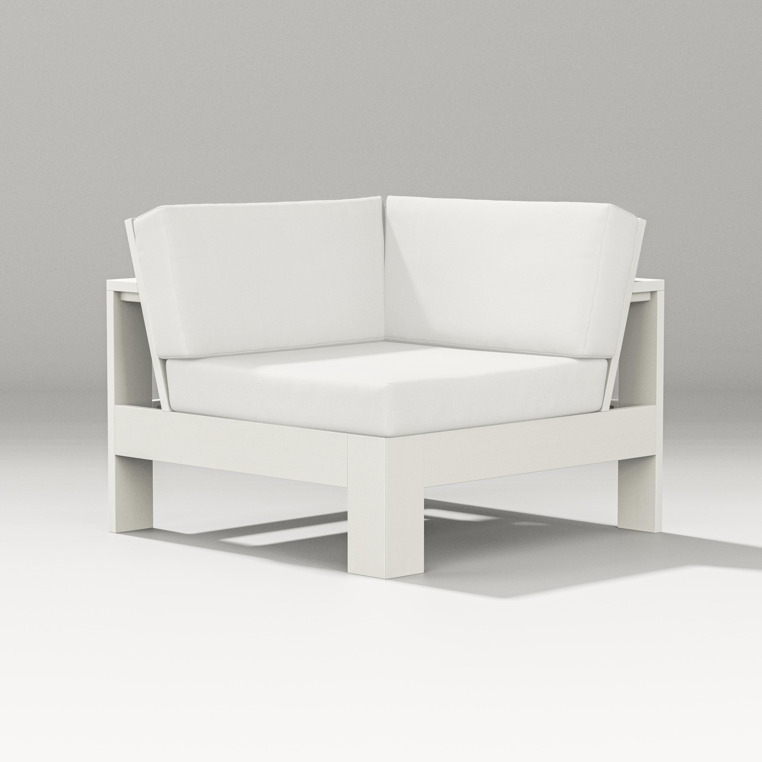 Latitude Modular Corner Chair in Vintage White / Natural Linen